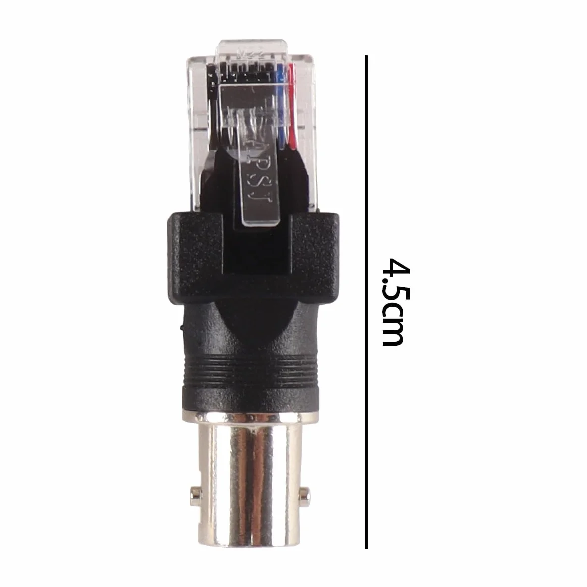 Alnicov 2 szt. adaptera łączącego złącze BNC żeńskie z RJ45 męskim, złącze koncentryczne RJ45 do złącza RF. Może być stosowany w testerach, wyszukiwarkach linii itp.