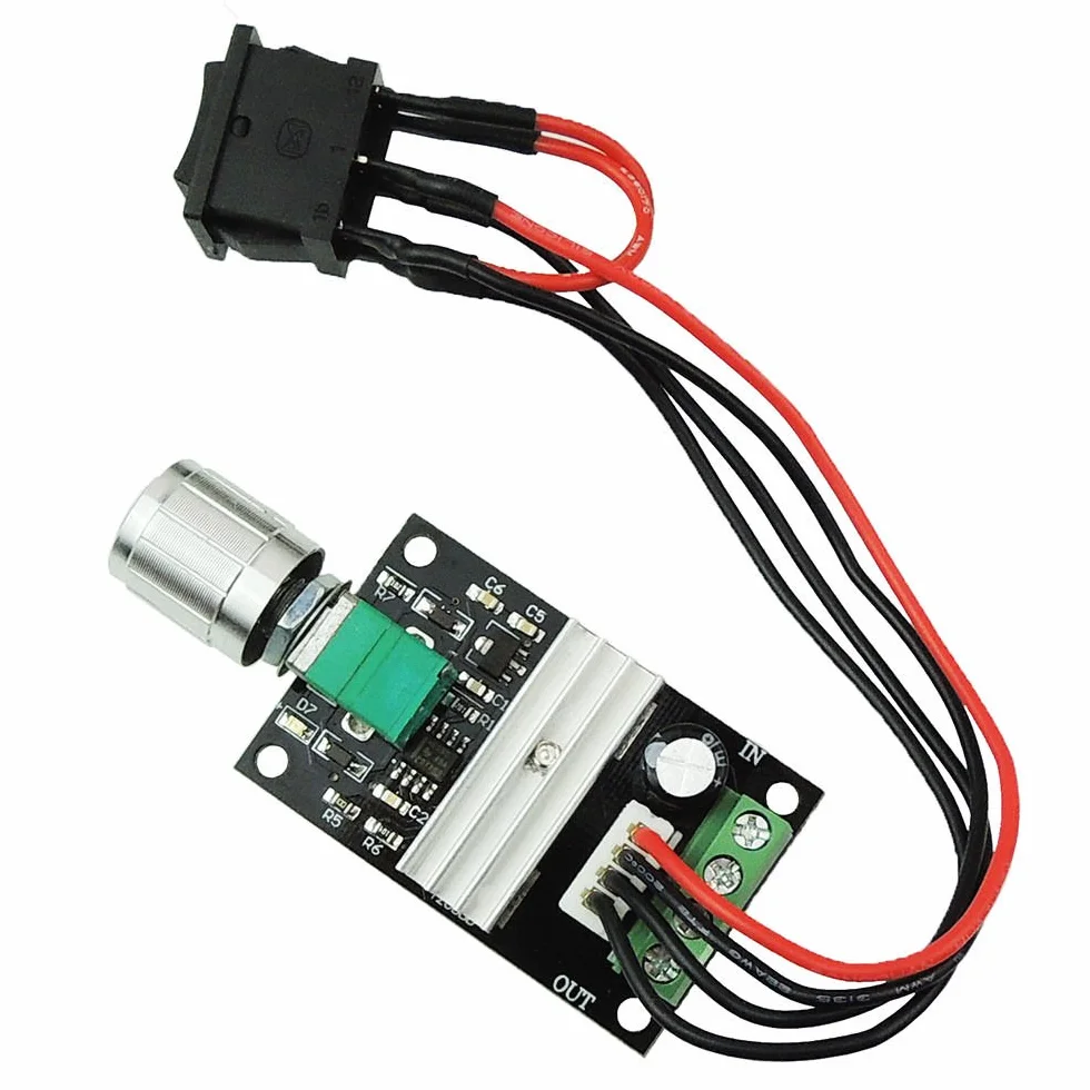 Regulator prędkości 6-28V 3A DC PWM sterowanie silnikiem regulowany regulator obrotów przełącznik sterujący