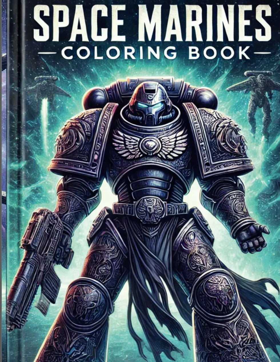 Space Marines: Coloring Book For Adults & Kids, Simple & Relaxing Creative Fun
