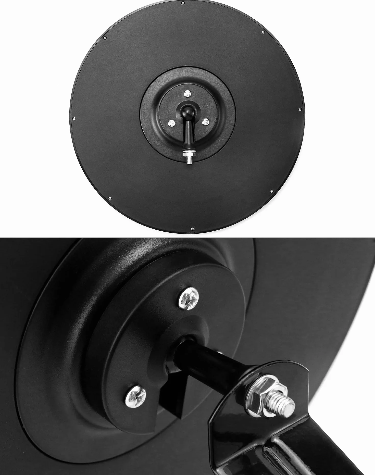 QWORK® Lustro wypukłe lustro drogowe lustro bezpieczeństwa do podjazdów, magazynów, garaży i biur, Ø 30 cm zakrzywienie 130°, wspornik i śruby w zestawie