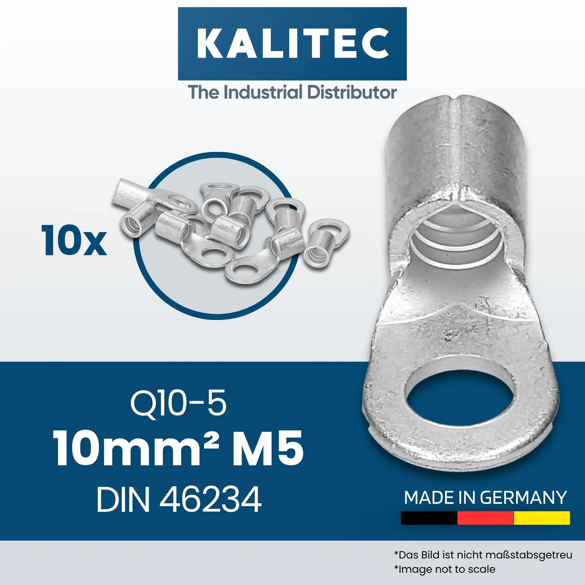 Kalitec Q10-5 końcówka zaciskowa 10 mm² M5 nieizolowana DIN 46234