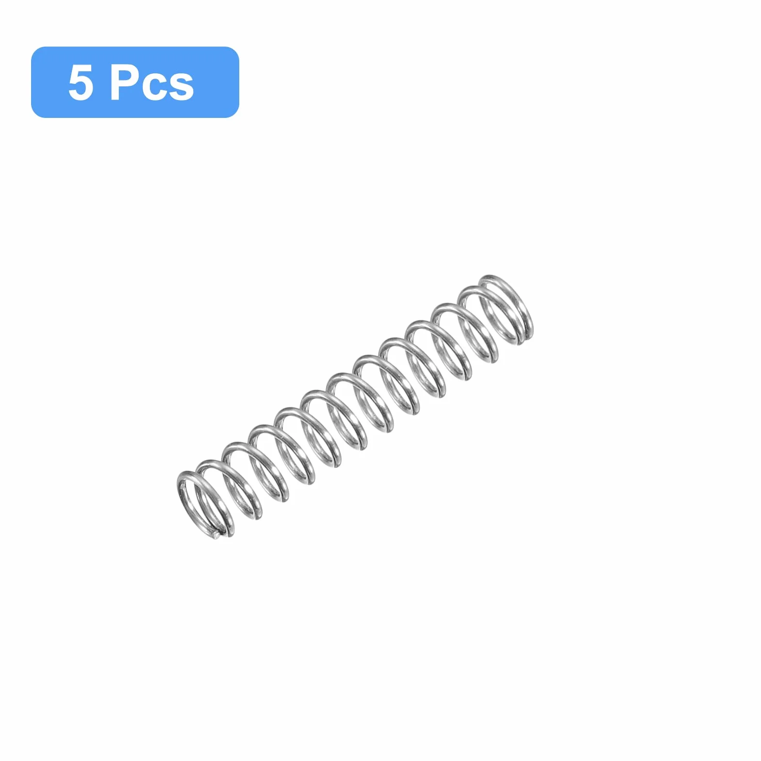 QUARKZMAN 5 szt. sprężyn dociskowych 304 stal szlachetna 4 mm AD 0,5 mm drut rozmiar 20 mm długość długość srebrny odcień