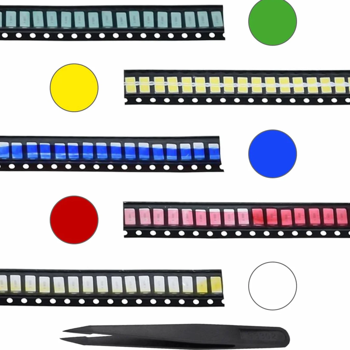 SMD LED diody 5730 5 kolorów zestaw super jasne do montażu powierzchniowego
