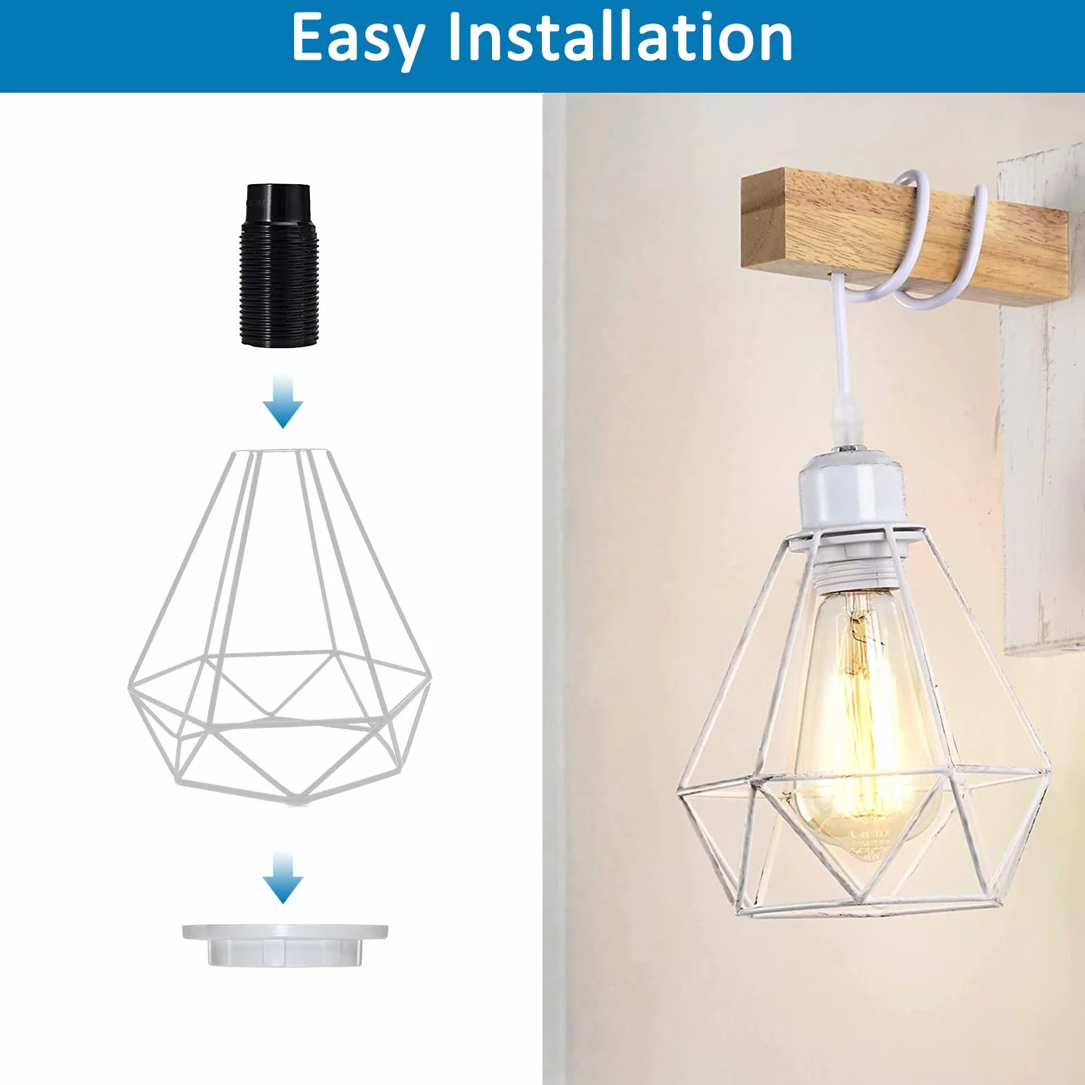 Pierścień redukcyjny E27 40 mm z kołnierzem śrubowym do lamp