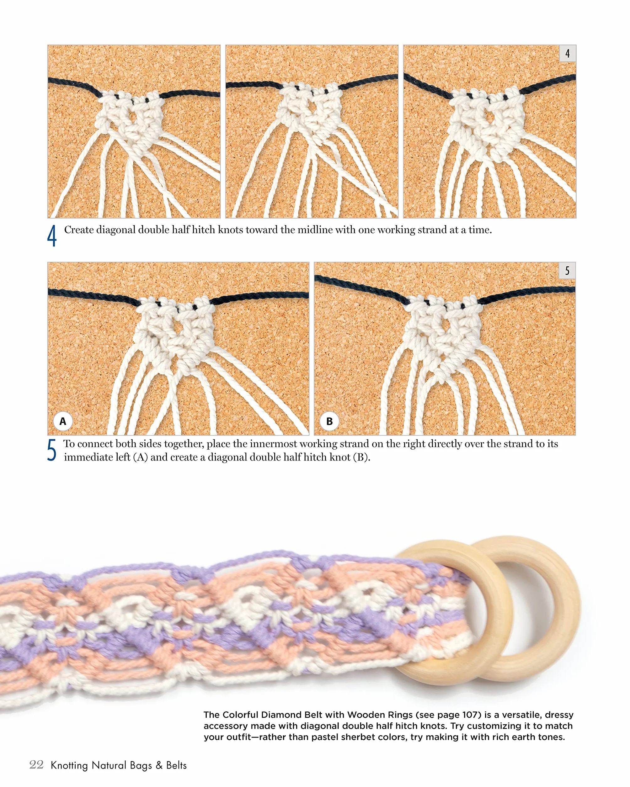 Macramé Knotting Natural Bags & Belts: 18 Beautiful Easy Projects
