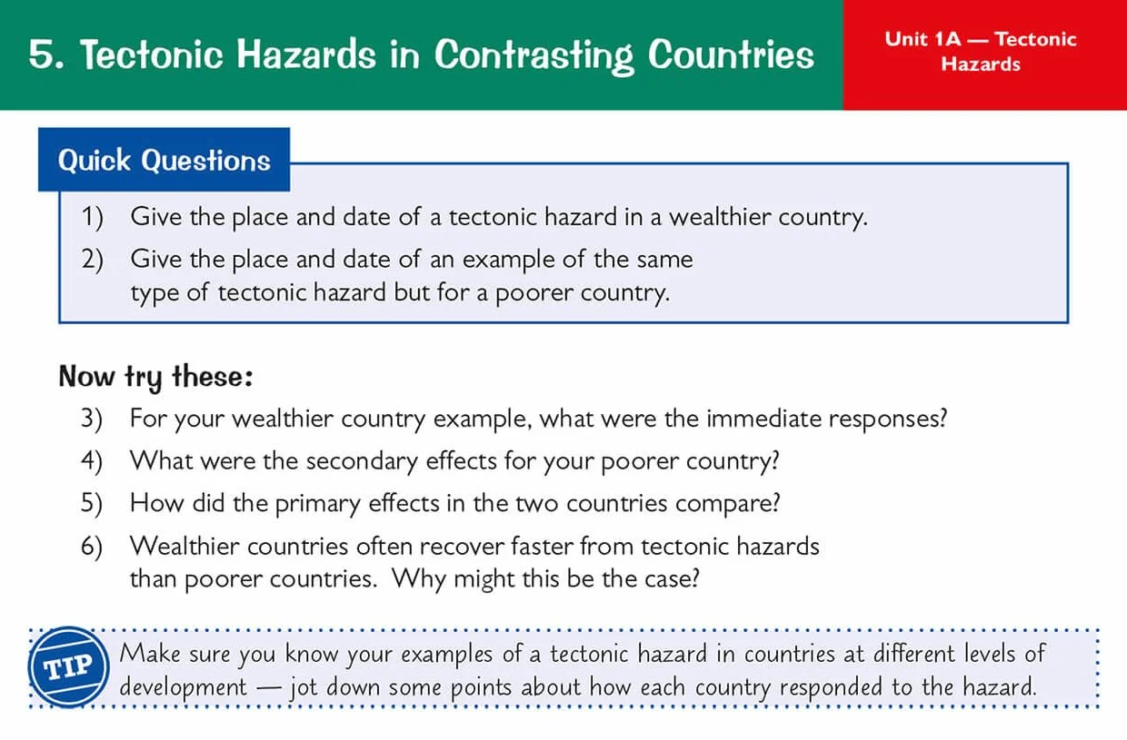 GCSE Geography AQA Revision Question Cards
