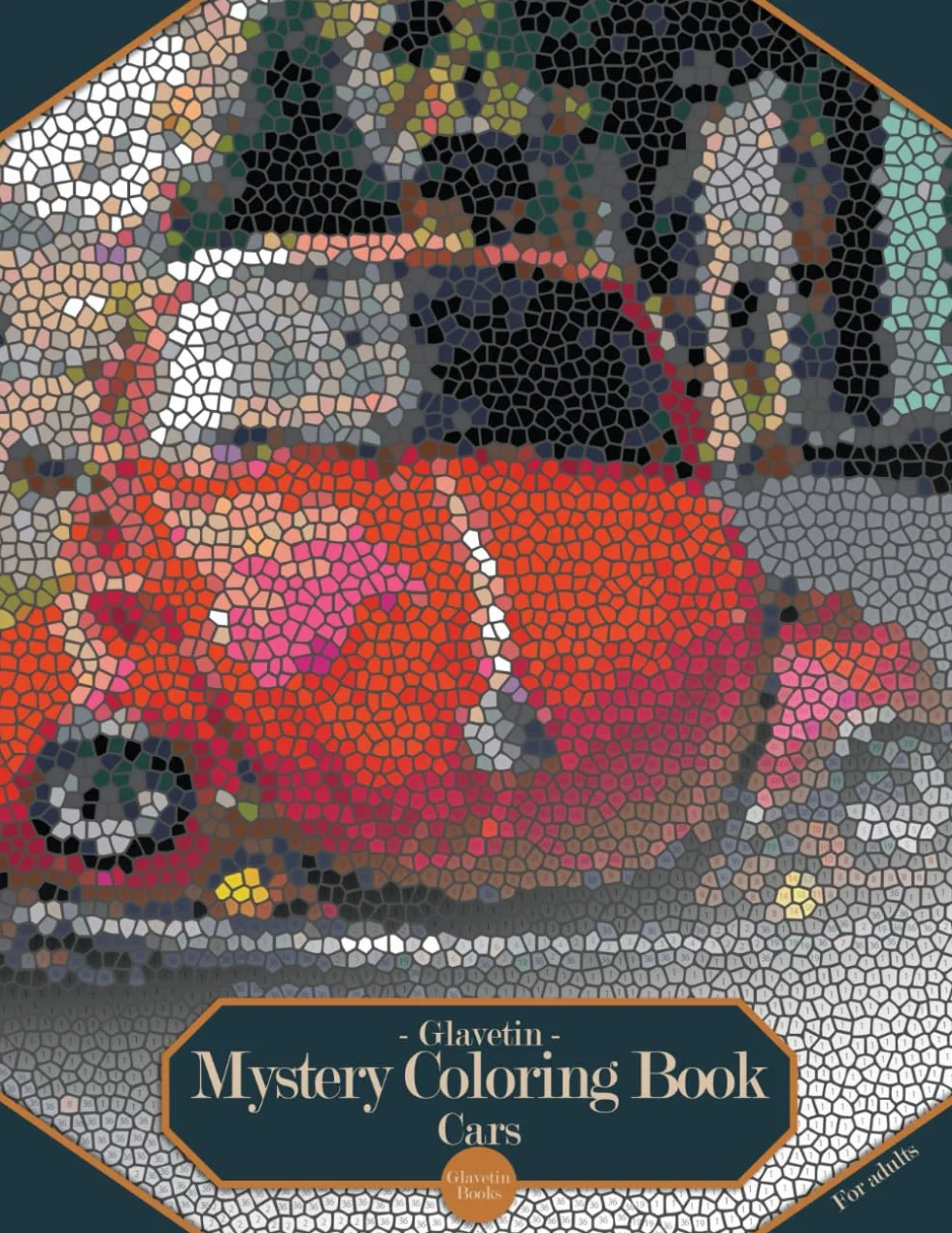 Mystery Coloring Book Cars: Coloring Book by Number for Adults Mosaic Style 8