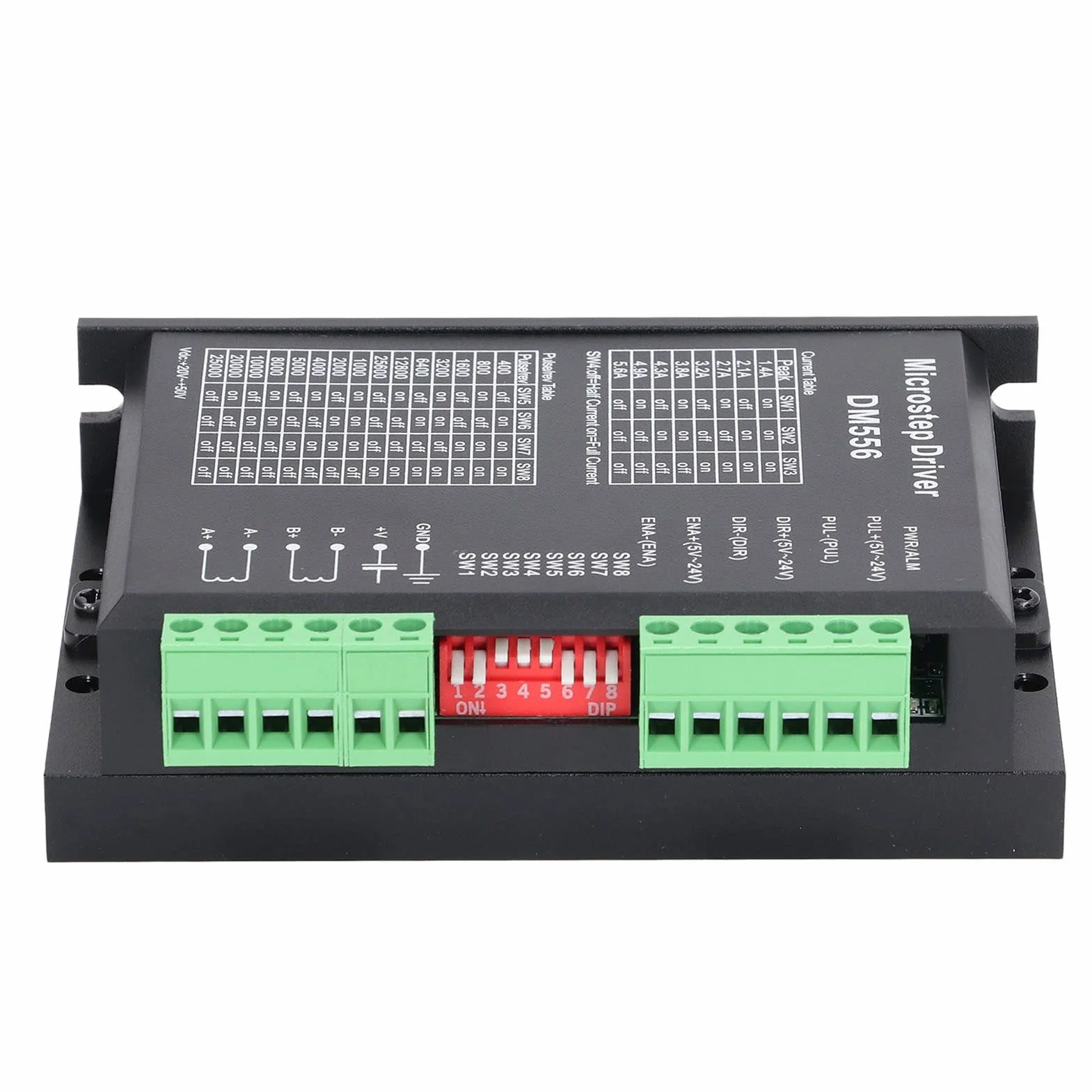 Dm556 Cyfrowy Silnik Krokowy Sterownik Silnika Krokowego Nema 34, Dm556 Sterownik 2-fazowy 5.6A Sterownik Microstep Cyfrowy dla 57 86 Silników Krokowych NEMA23 NEMA34 Sterownik