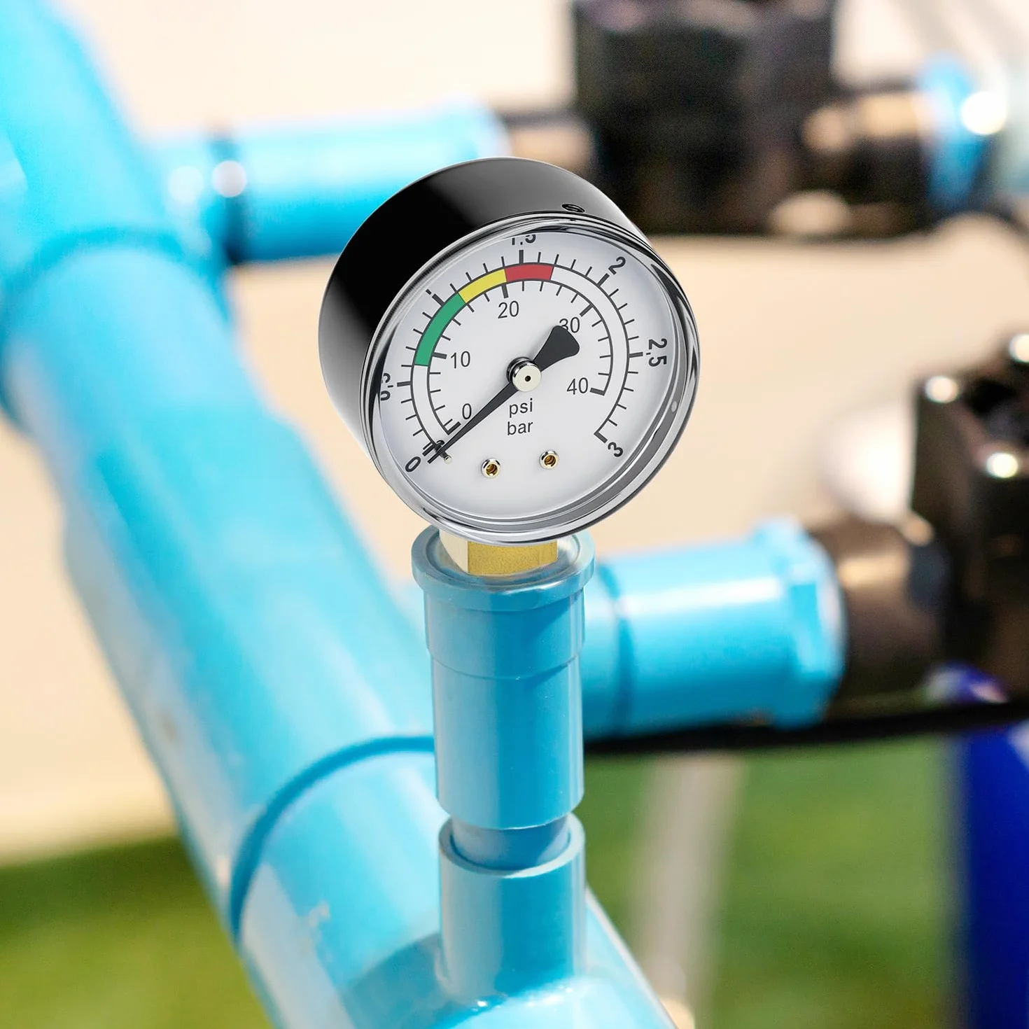 Manometr wody 1/4" BSPT 0-3 bar Ø53 mm z mosiężnym adapterem