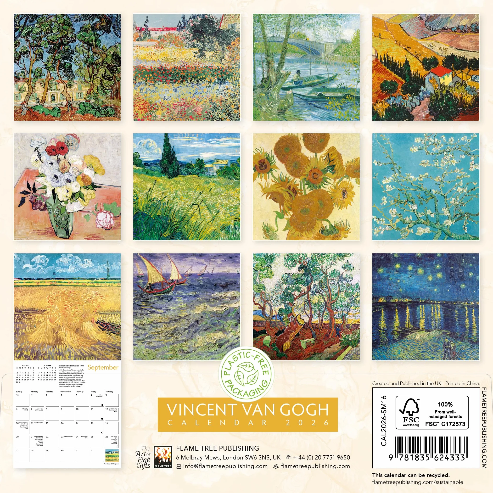 Vincent van Gogh Mini Wall Calendar 2026 (Art Calendar)