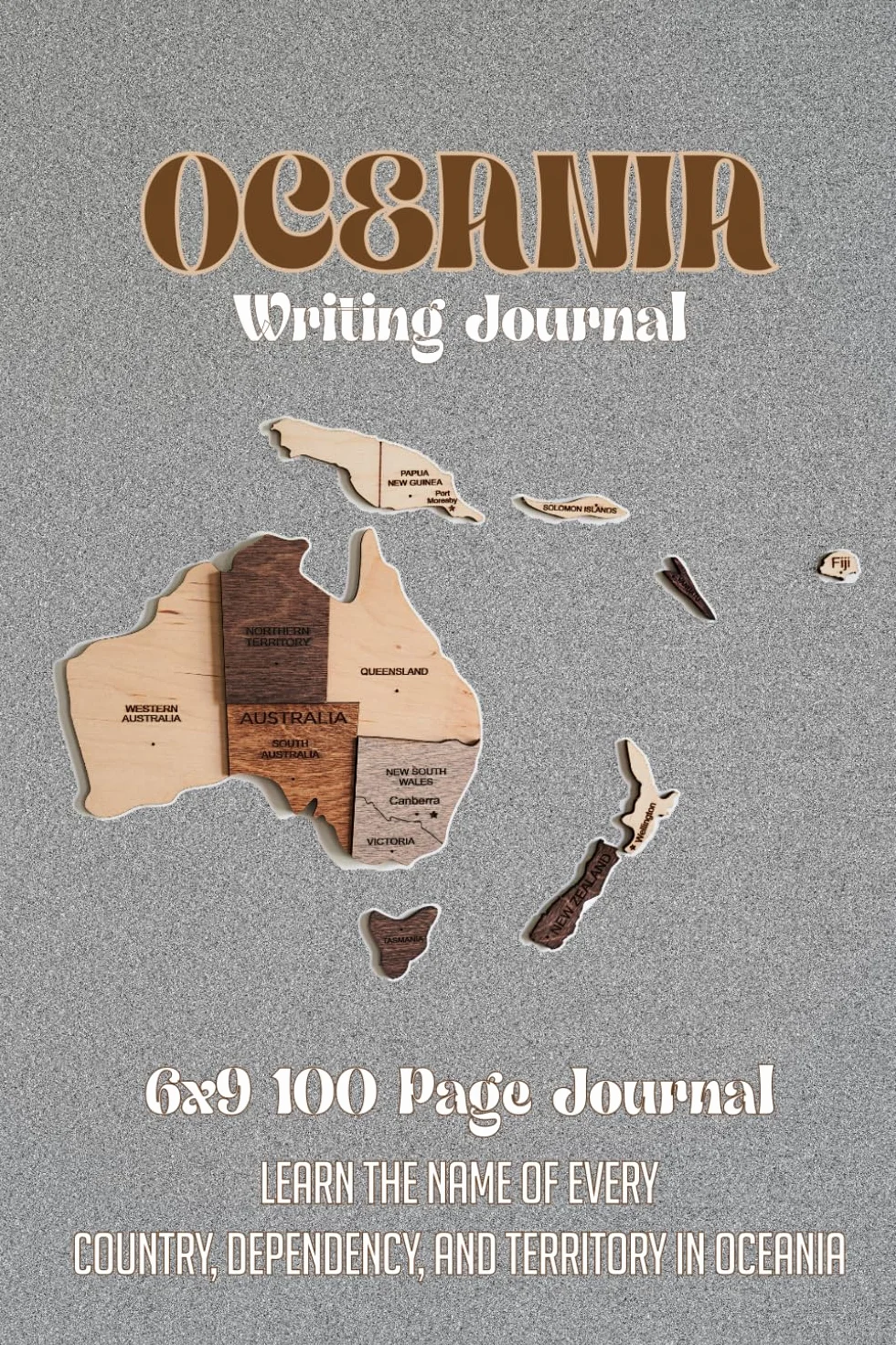 Oceania Writing Journal 100-page 6x9 Notebook Map Cover