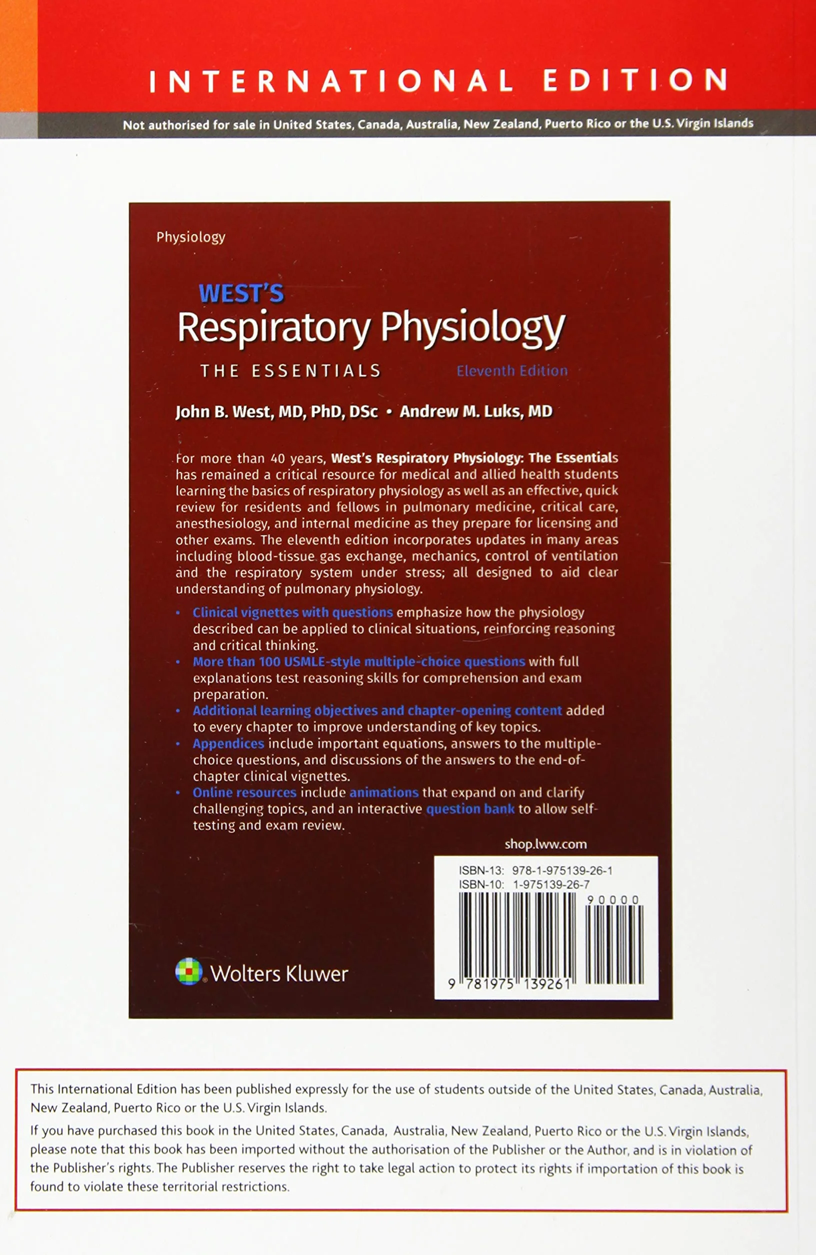 West's Respiratory Physiology Eleventh edition