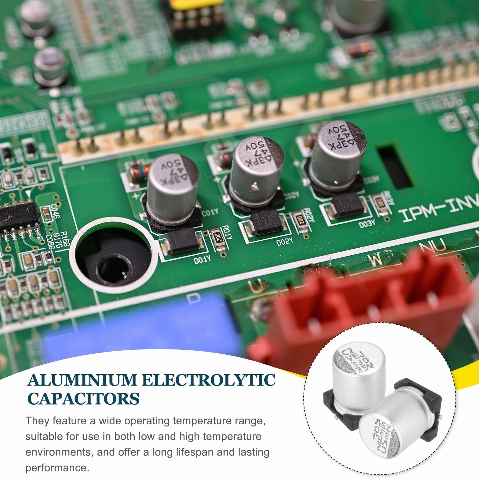 QUARKZMAN 2.2uF 50V Aluminiowe kondensatory elektrolityczne, kondensator elektrolityczny o niskiej impedancji do montażu powierzchniowego do obwodów telewizyjnych Projekty komputerowe, 4x5,4 mm, 20