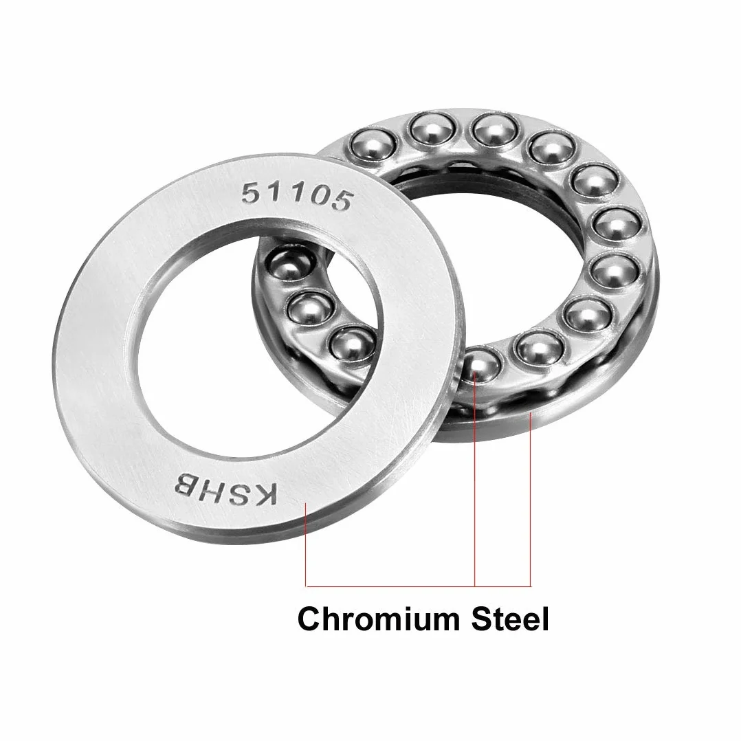 sourcing map 2 x 51105 osiowe łożysko kulkowe 25 mm x 42 mm x 11 mm stal chromowana ABEC3 wałek jednorzędowy