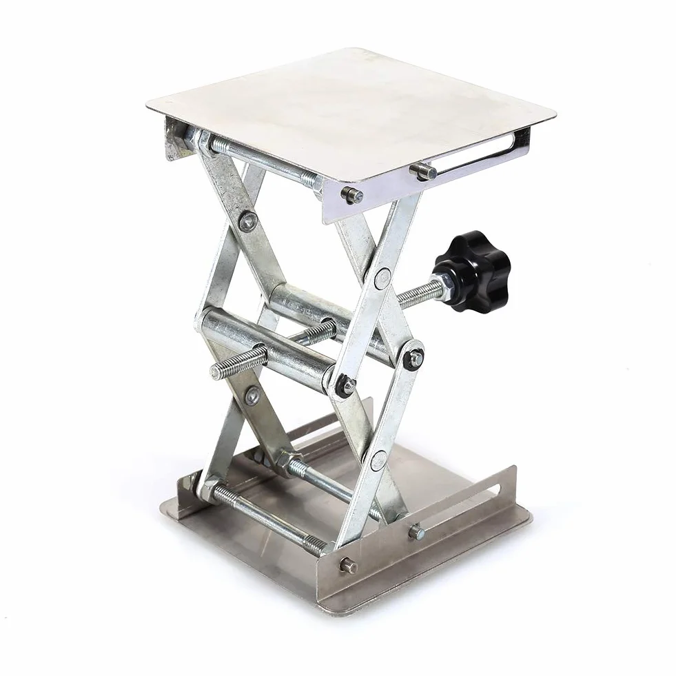 Platforma podnosząca laboratoryjna ze stali nierdzewnej 100 x 100 mm, zakres wysokości 45-150 mm