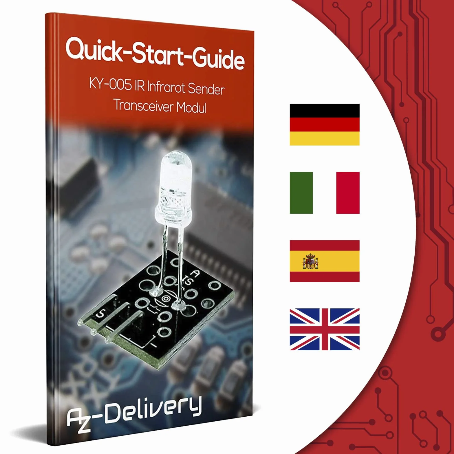 AZDelivery KY-005 IR Moduł nadajnika podczerwieni kompatybilny z Arduino Raspberry Pi