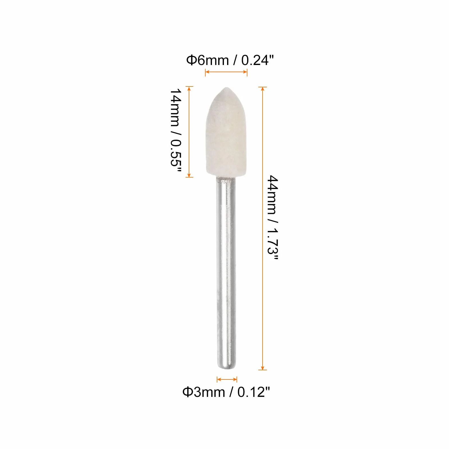 QUARKZMAN 5 sztuk stożkowe bity do polerowania filcowe 6 mm głowica 1/8 cala