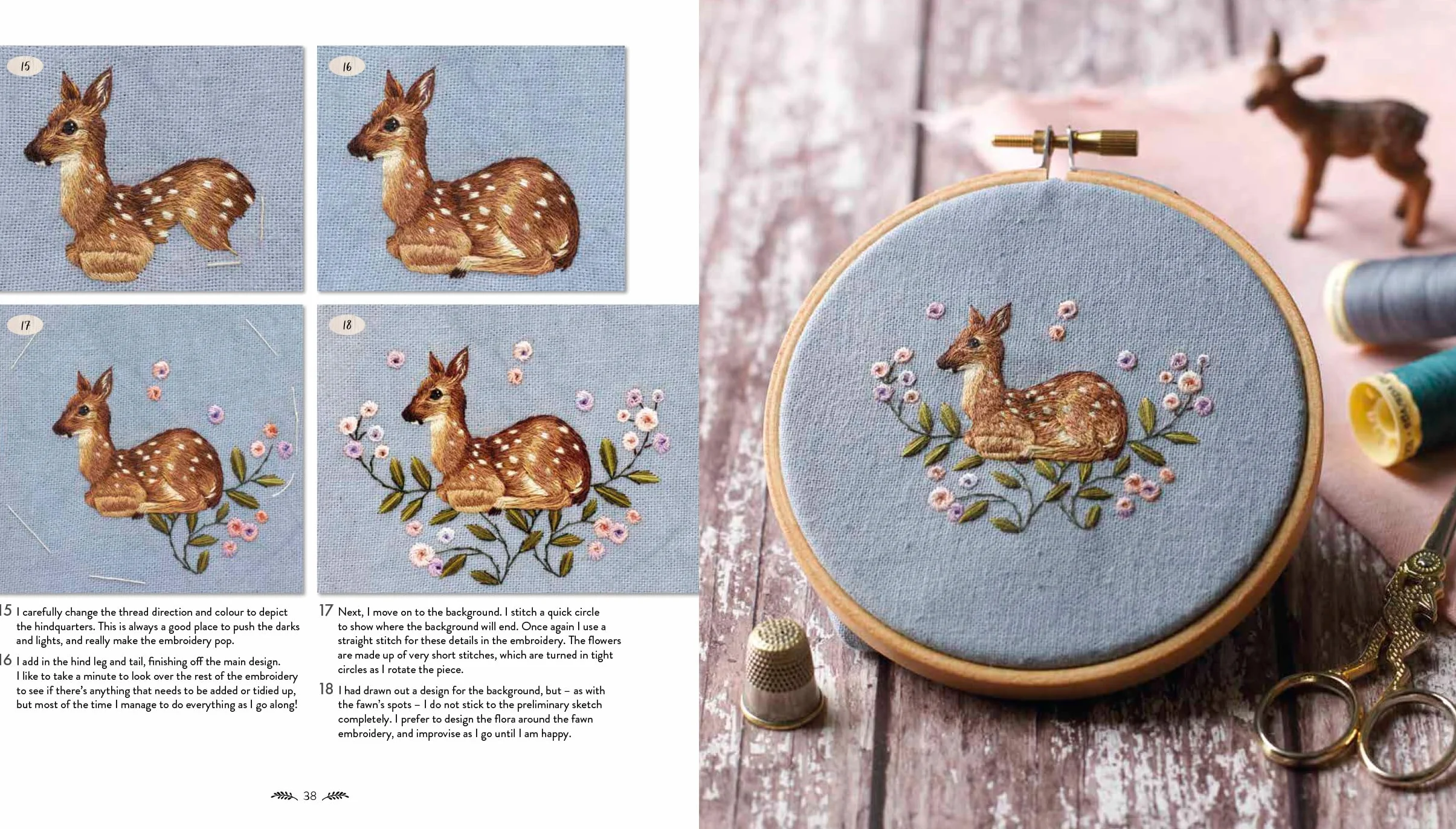 Exquisite Embroidered Needlepainted Woodland Animals Art