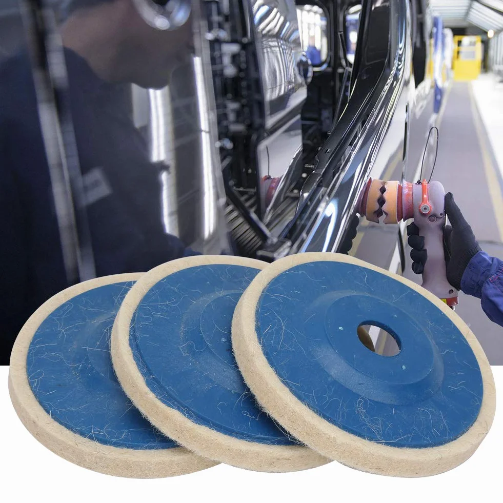 Tarcza z Filcu Wełnianego do Polerowania 100 mm 16 mm 3-częściowa
