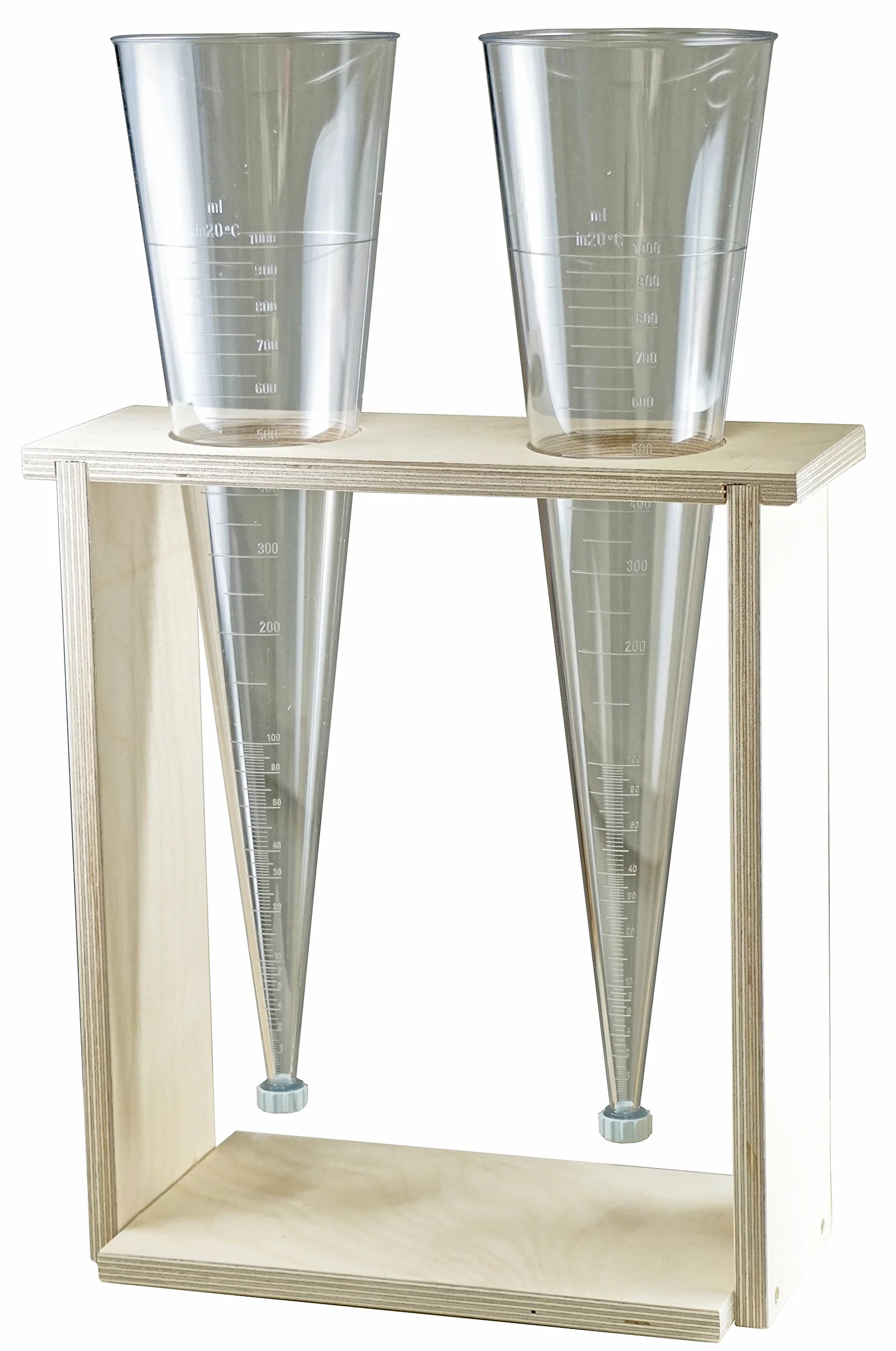 Imhoff pojemnik do osadzenia 1000 ml DIN 12672 SAN z zatyczkami skradycjonowany