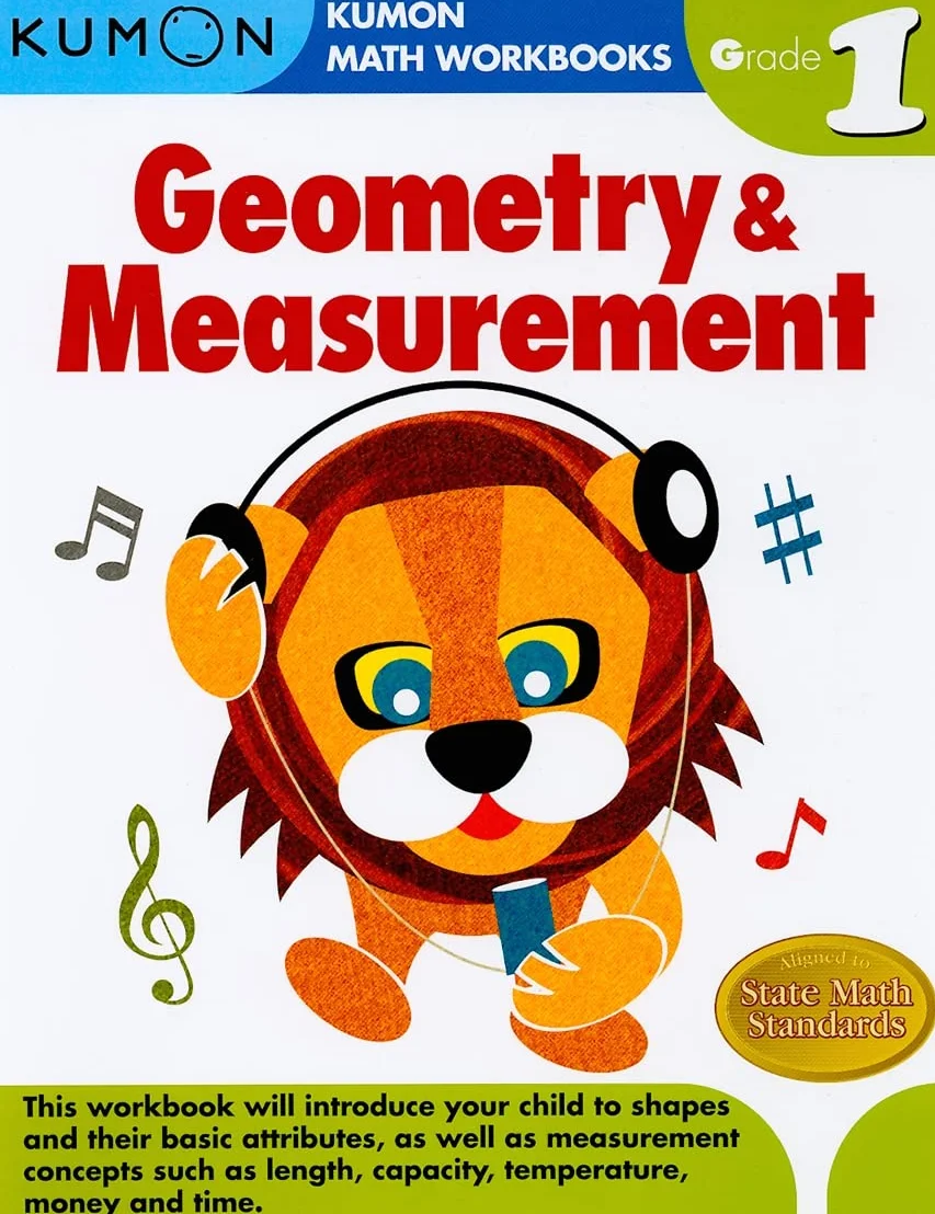 Kumon Grade 1 Geometry & Measurement Math Workbook