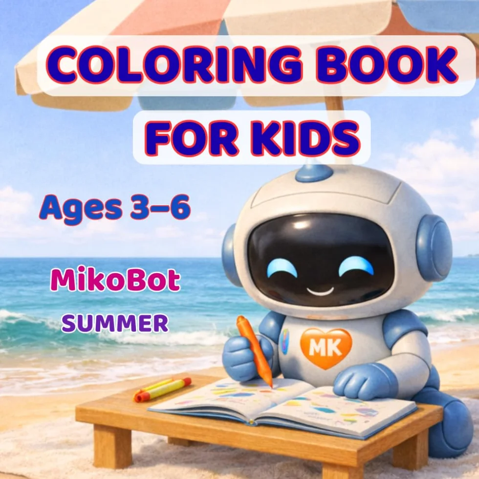MikoBot Coloring Book for Kids Ages 3–6: Cute Robot Coloring Book for Toddlers and Preschool Children: Fun and Easy Robot Coloring Pages for Boys and ... Cute Designs for Creativity and Relaxation