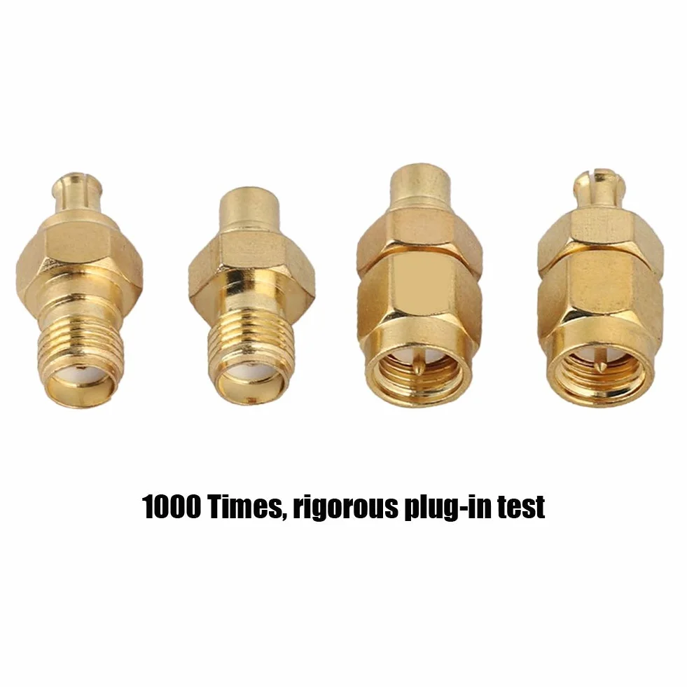 ASHATA MCX-to-SMA Adapter - 4-Piece Nickel-Plated Brass, 50 Ohm Impedance for Antenna Radio, Corrosion Protection RF Coaxial Connection