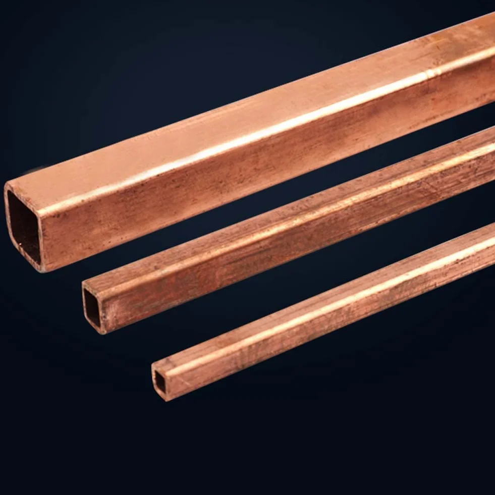 Rura kwadratowa miedziana bezszwowa T2 5x5x1 mm 500 mm fioletowa