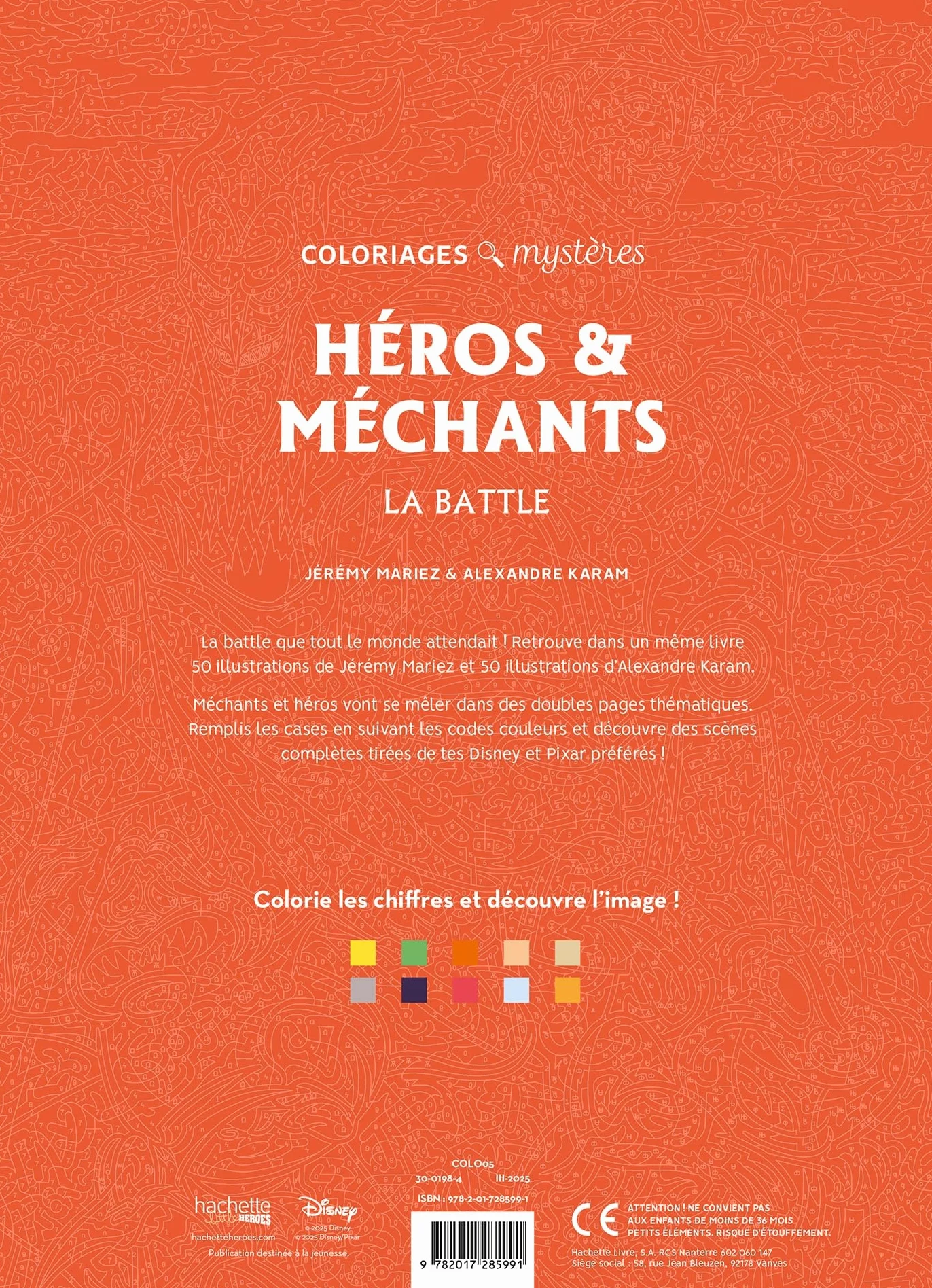 Coloriages mystères Disney Héros & Méchants la battle