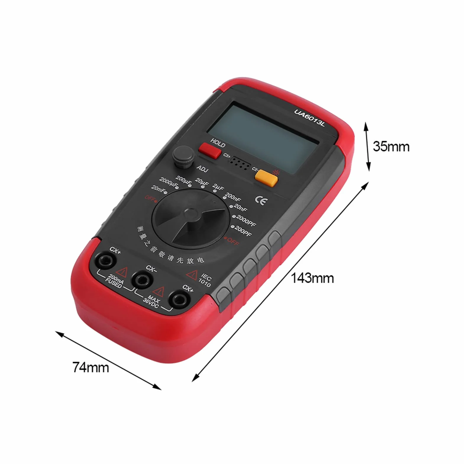 Tester Kondensatora Uyigao Metercapacitance Miernik Cyfrowy Miernik Pojemności 6013L LCD Narzędzie do Testowania Wyświetlania