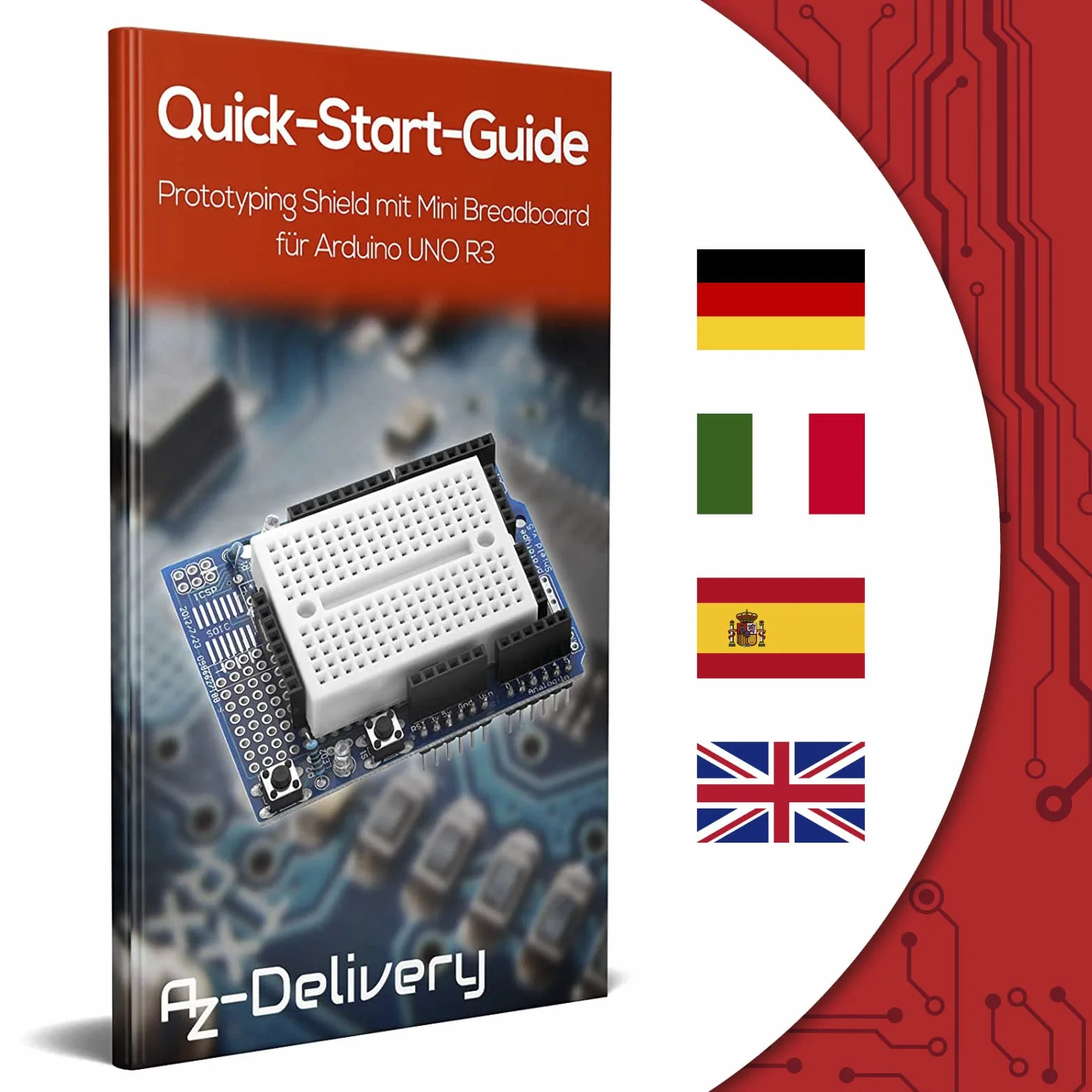 AZDelivery Prototypowanie Prototype Shield Mini Breadboard kompatybilny z Arduino w tym E-Book!