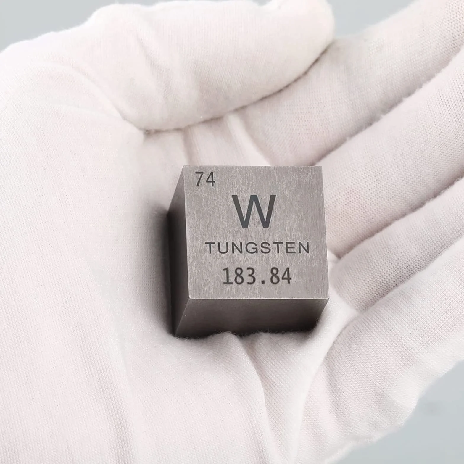 BBAUER kostka wolframowa 1 cal (2,54 cm), metalowe kostki gęstości o wysokiej gęstości, kostka pierwiastka do kolekcji pierwiastków, materiał laboratoryjny/matowy/25,4 mm