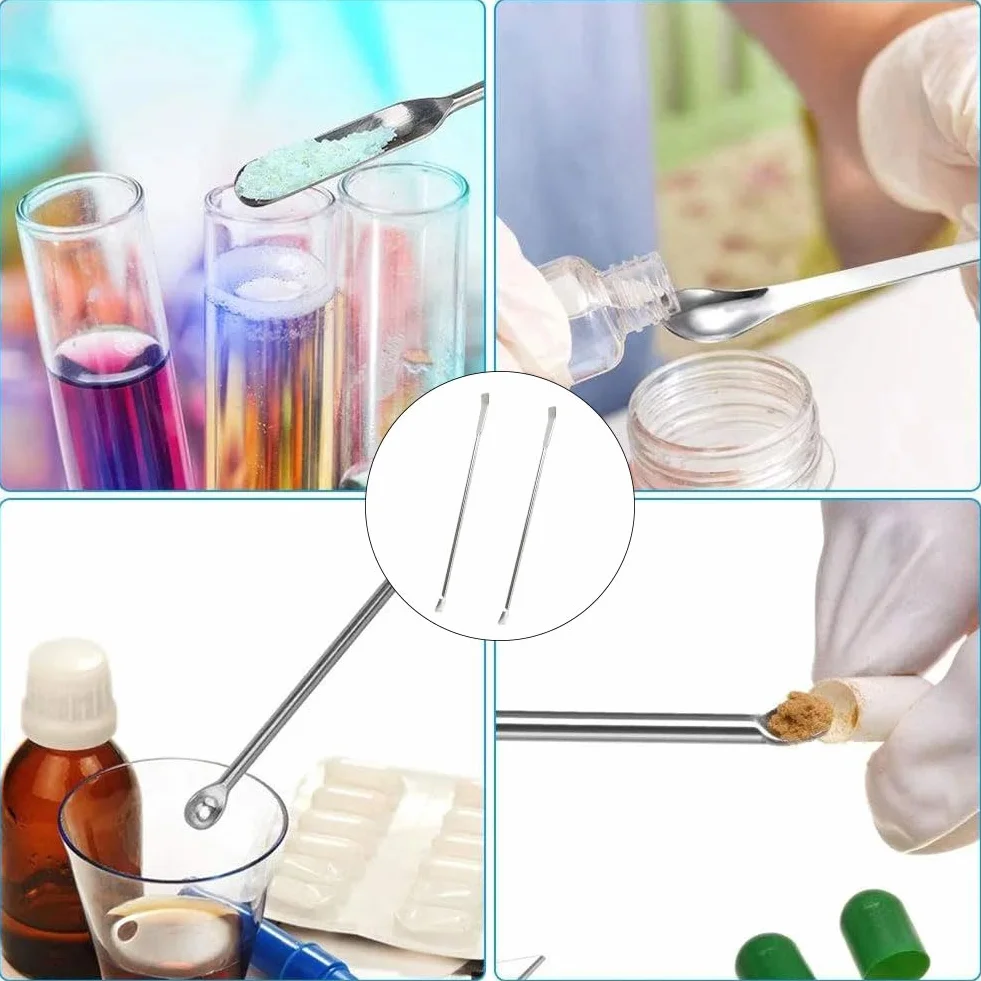 Szpatułka laboratoryjna ze stali nierdzewnej 20 cm, łyżka do próbki, narzędzie laboratoryjne, 2 sztuki