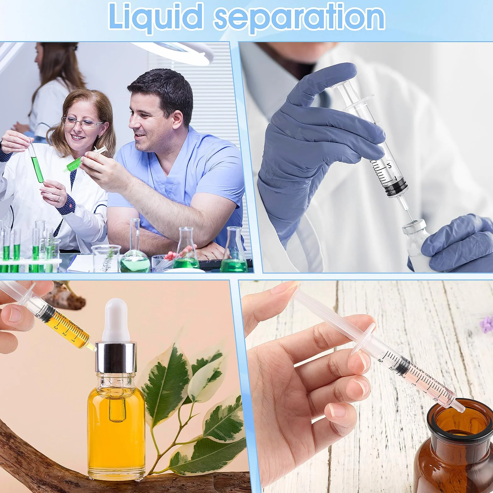 Zestaw strzykawek bezigłowych 1 ml 3 ml 5 ml 10 ml 20 ml z tworzywa sztucznego do precyzyjnego dozowania płynów