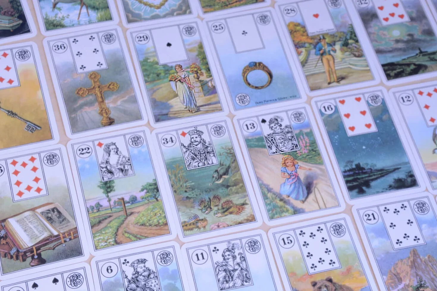 Lenormand Wahrsagekarten: 36 Karten mit Anleitung