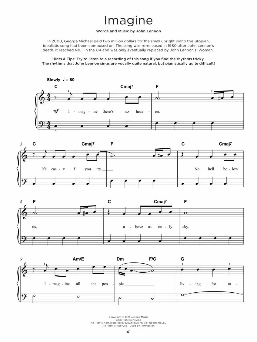 40 of the Most Beautiful Songs Ever: Really Easy Piano Series with Lyrics & Performance Tips