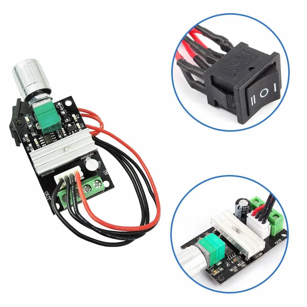 Regulator prędkości 6-28V 3A DC PWM sterowanie silnikiem regulowany regulator obrotów przełącznik sterujący