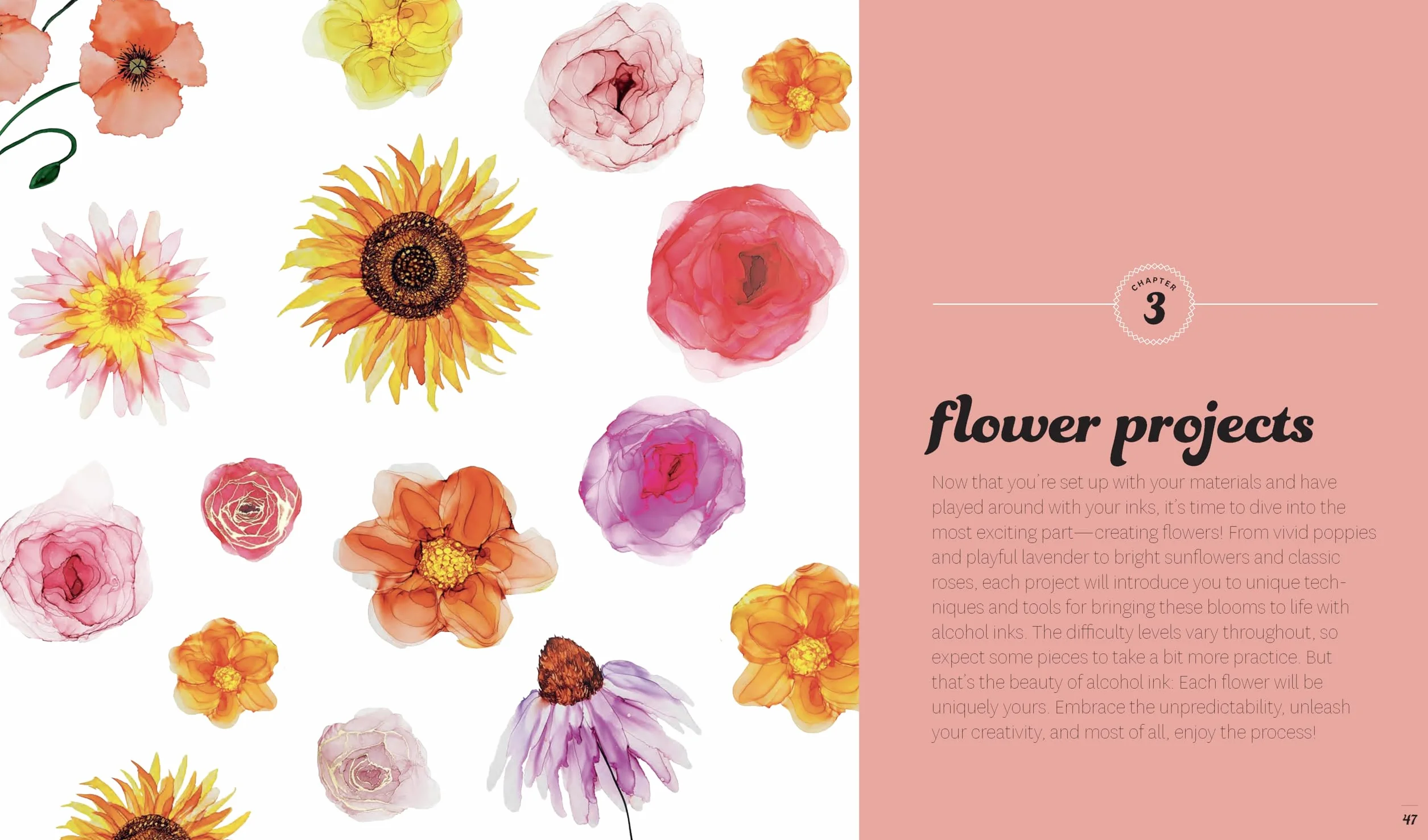 Creative Alcohol Ink Flowers: A Step-By-Step Guide to 20 Stunning Floral Designs