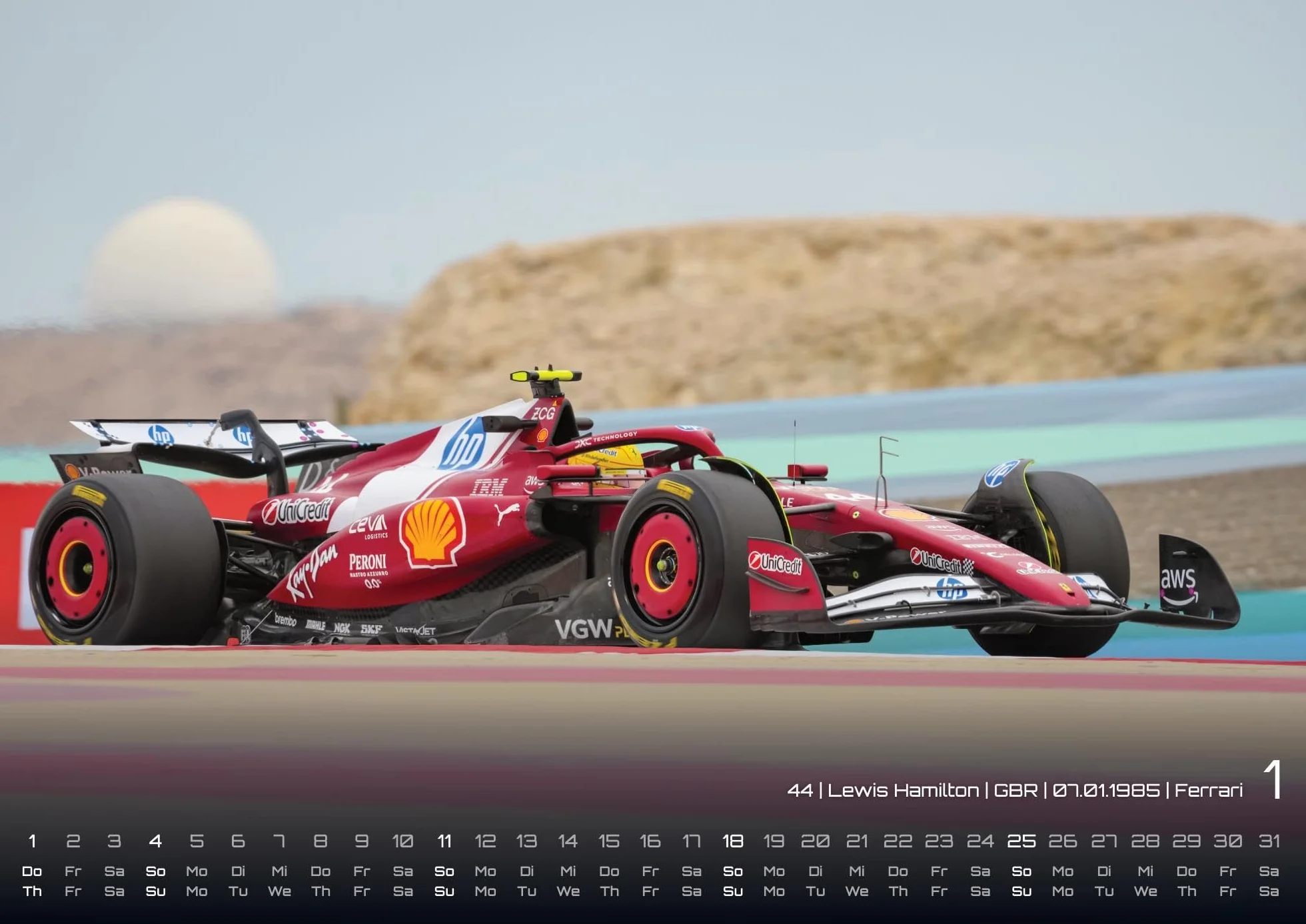 Formel 1 Kalender 2026 DIN A2: F1 Grand Prix Wandkalender für Fans