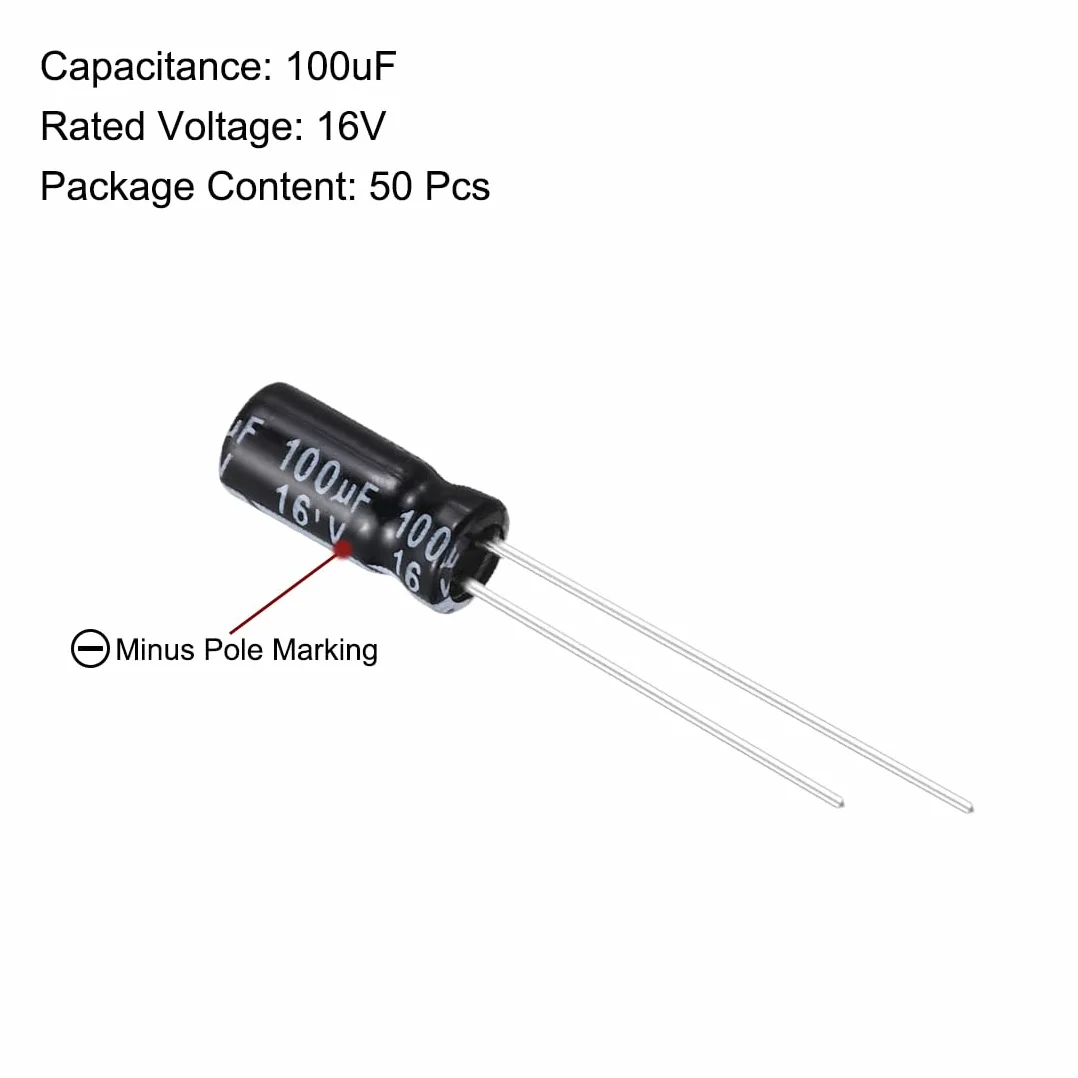 QUARKZMAN 100uF 16V kondensator elektrolityczny 5x11 mm 50 sztuk