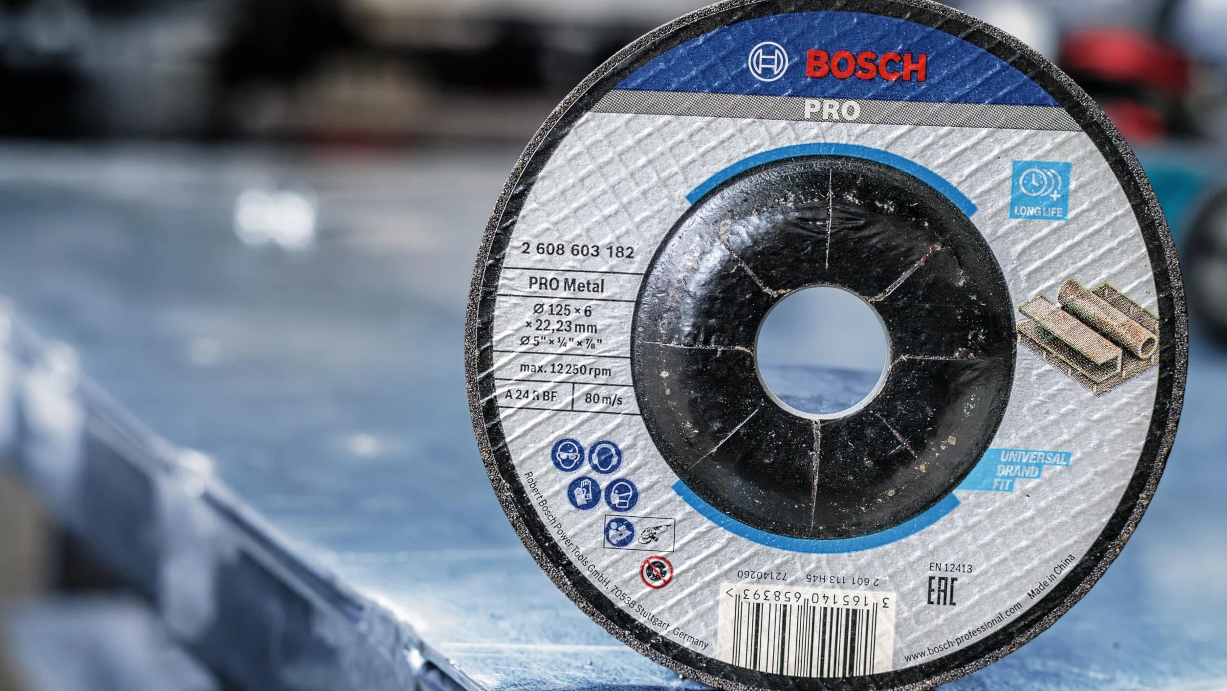 Bosch Professional Tarcza do Szlifowania Expert For Metal 125x6,0mm Wygięta (do stali, spawów, Akcesoria do Szlifierek Kątowych)