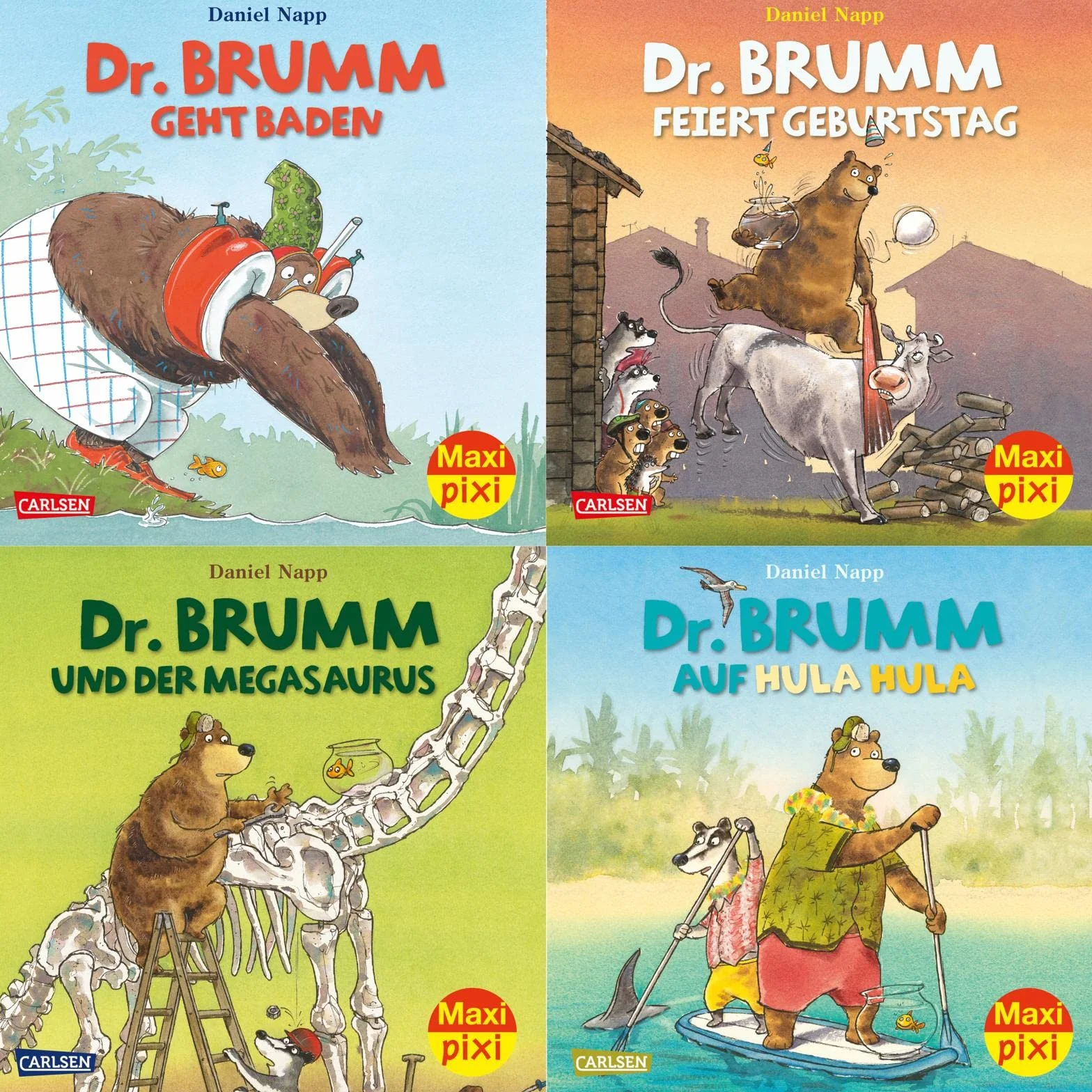 Maxi-Pixi-4er-Set 91: Neues von Dr. Brumm (4x1 Exemplar) - 4 Minibücher für Kinder ab 3 Jahren