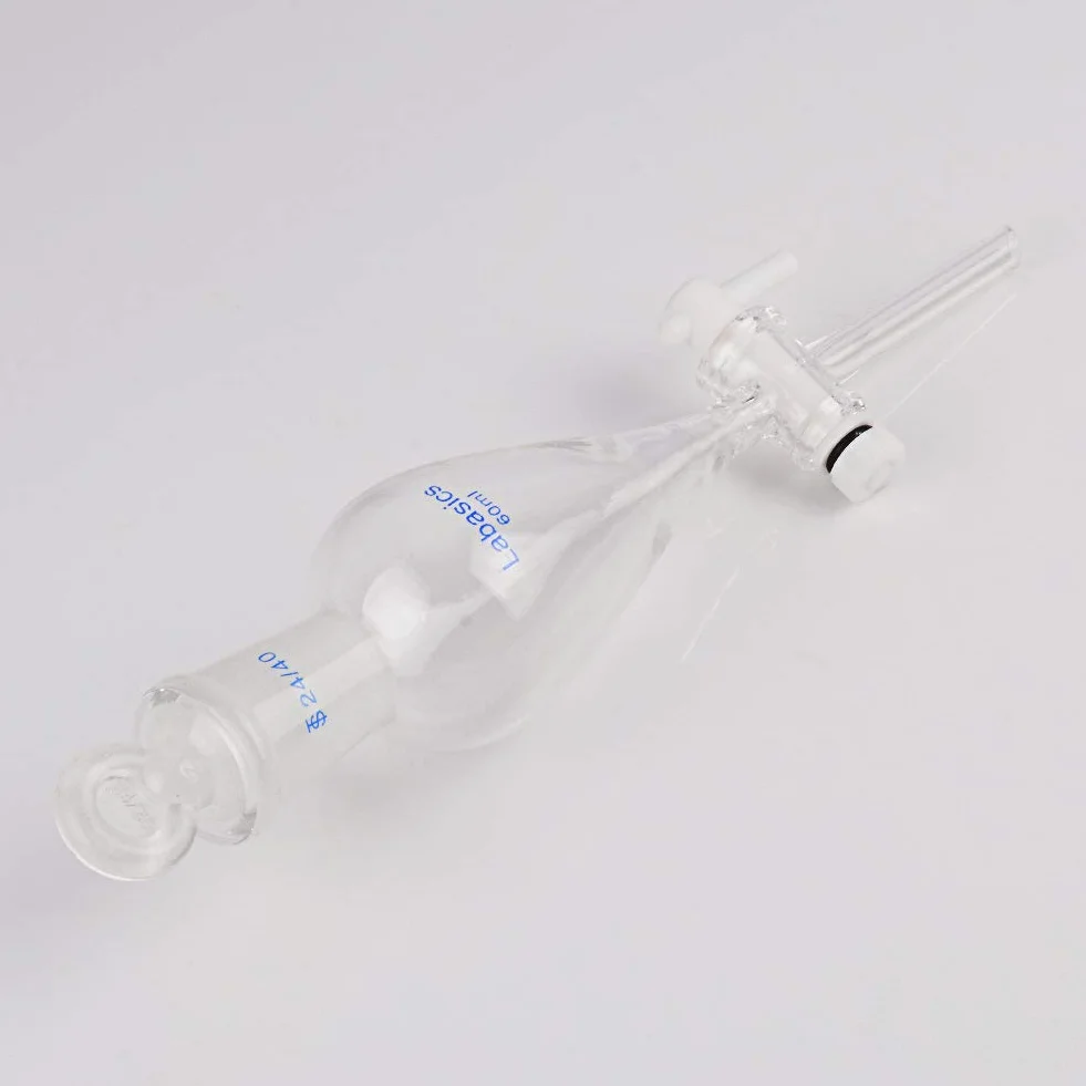 Labasics stożkowy rozdzielacz 60 ml szkło borokrzemowe z kurkiem odcinającym PTFE