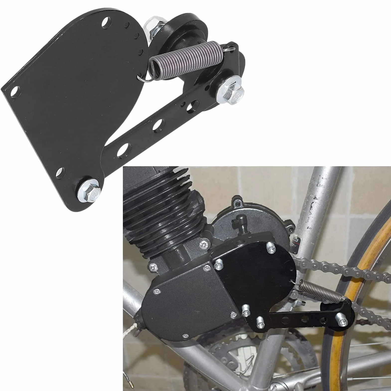 Zestaw napinacza łańcucha do roweru zmotoryzowanego, 13 sztuk/zestaw do roweru zmotoryzowanego, silnik 2-suwowy, zestaw napinacza łańcucha z czarną sprężyną, odpowiedni do roweru