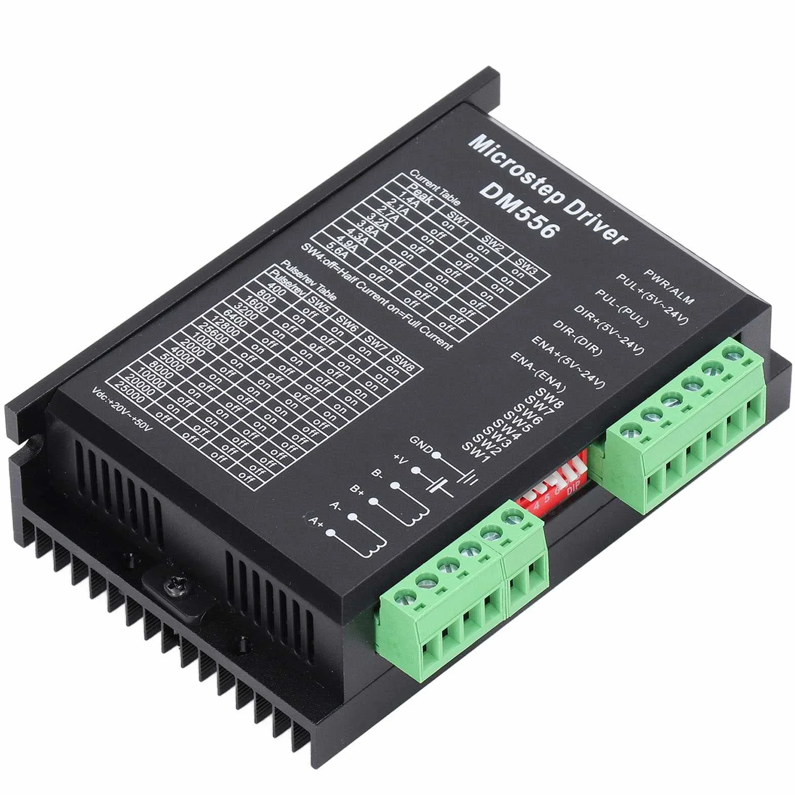 Dm556 Cyfrowy Silnik Krokowy Sterownik Silnika Krokowego Nema 34, Dm556 Sterownik 2-fazowy 5.6A Sterownik Microstep Cyfrowy dla 57 86 Silników Krokowych NEMA23 NEMA34 Sterownik