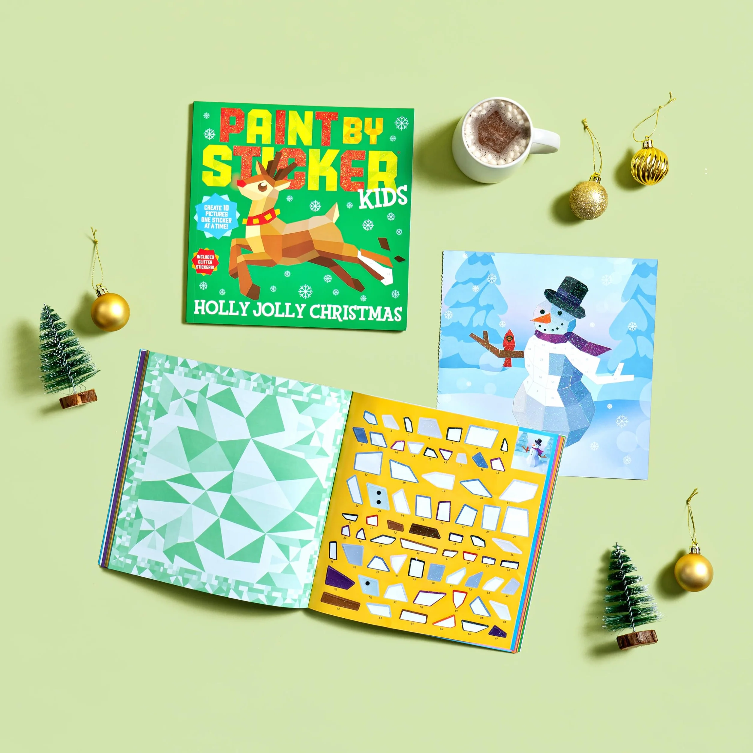 Paint by Sticker Kids: Holly Jolly Christmas - Create 10 Pictures with Glitter Stickers