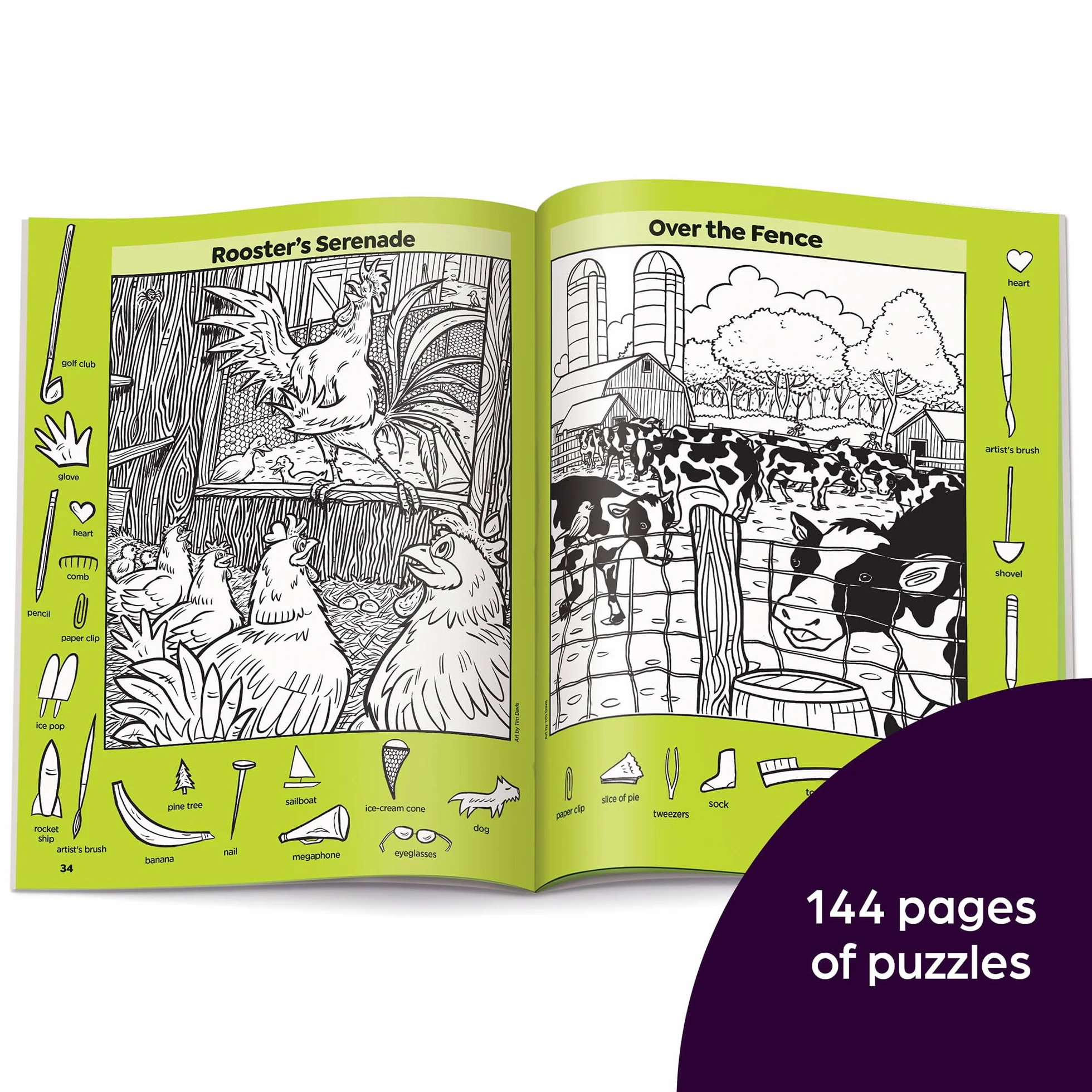 Farm Puzzles: Ultimate Farm Picture Puzzle Book for Kids 6+ with Over 1,200 Objects to Find