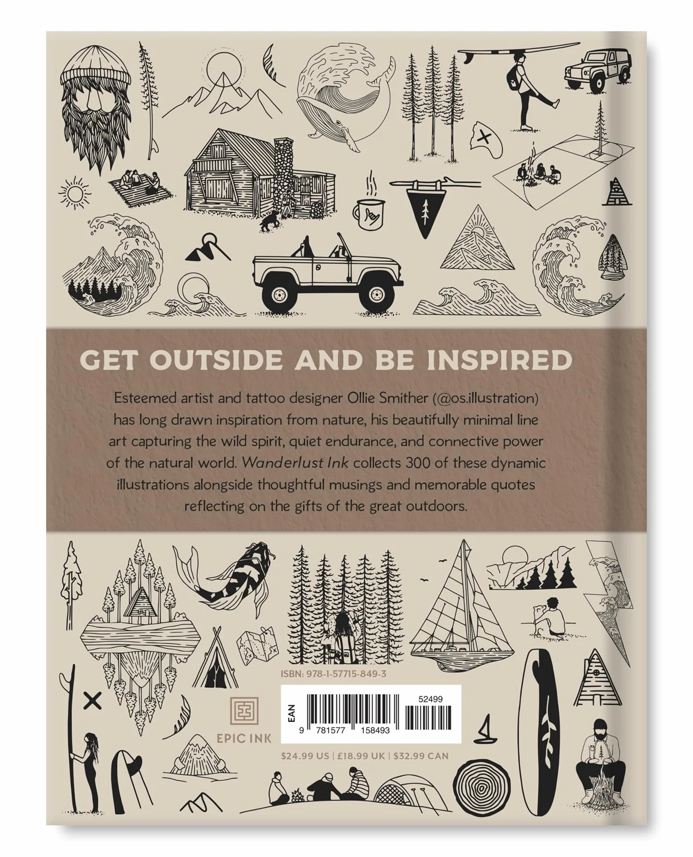 Wanderlust Ink /anglais: 300 Fine Line Tattoo Designs Inspired by Nature & Life on the Road