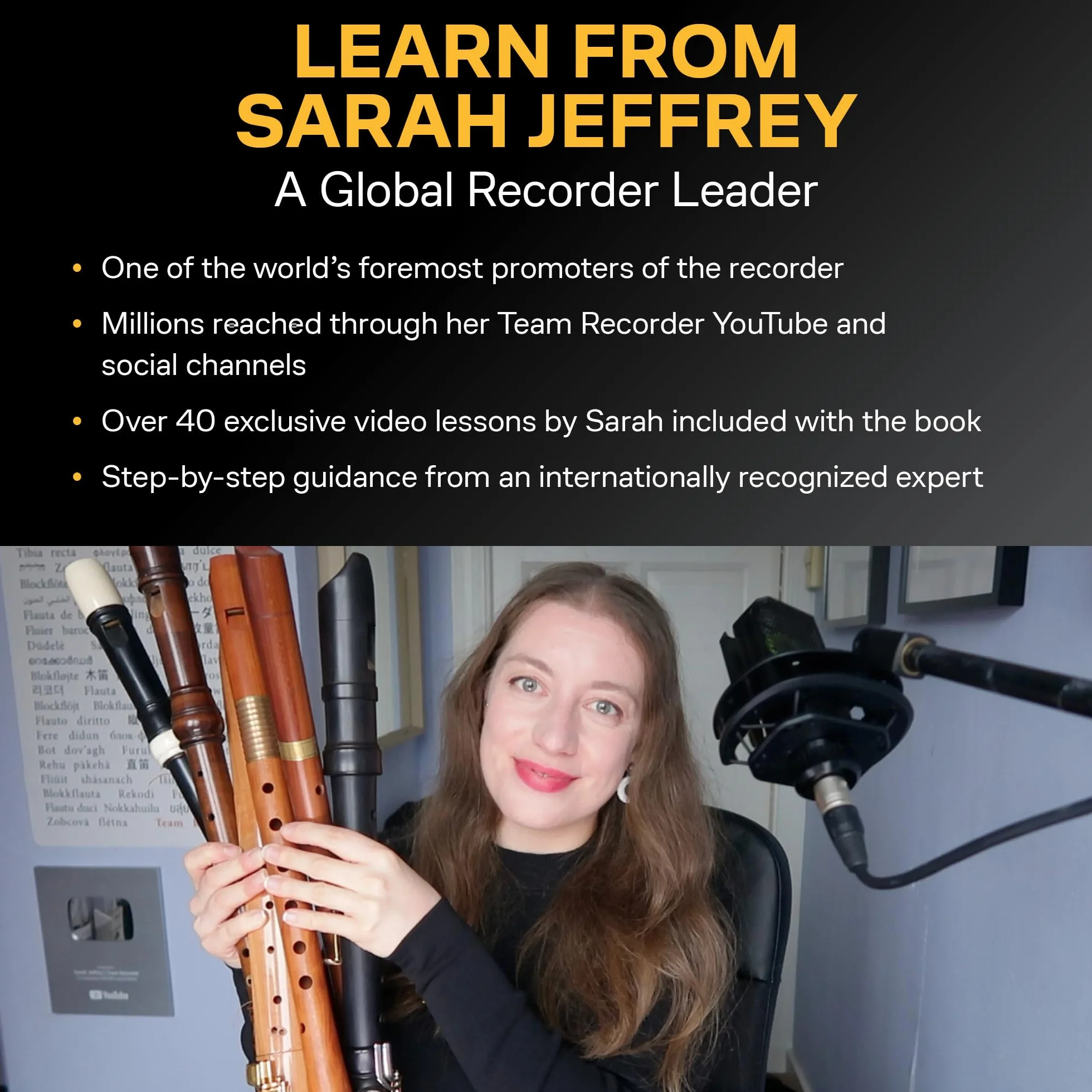 Hal Leonard Recorder Method by Sarah Jeffery - Book with 200+ Audio Demo & Backing Tracks & 40+ Video Lessons Included