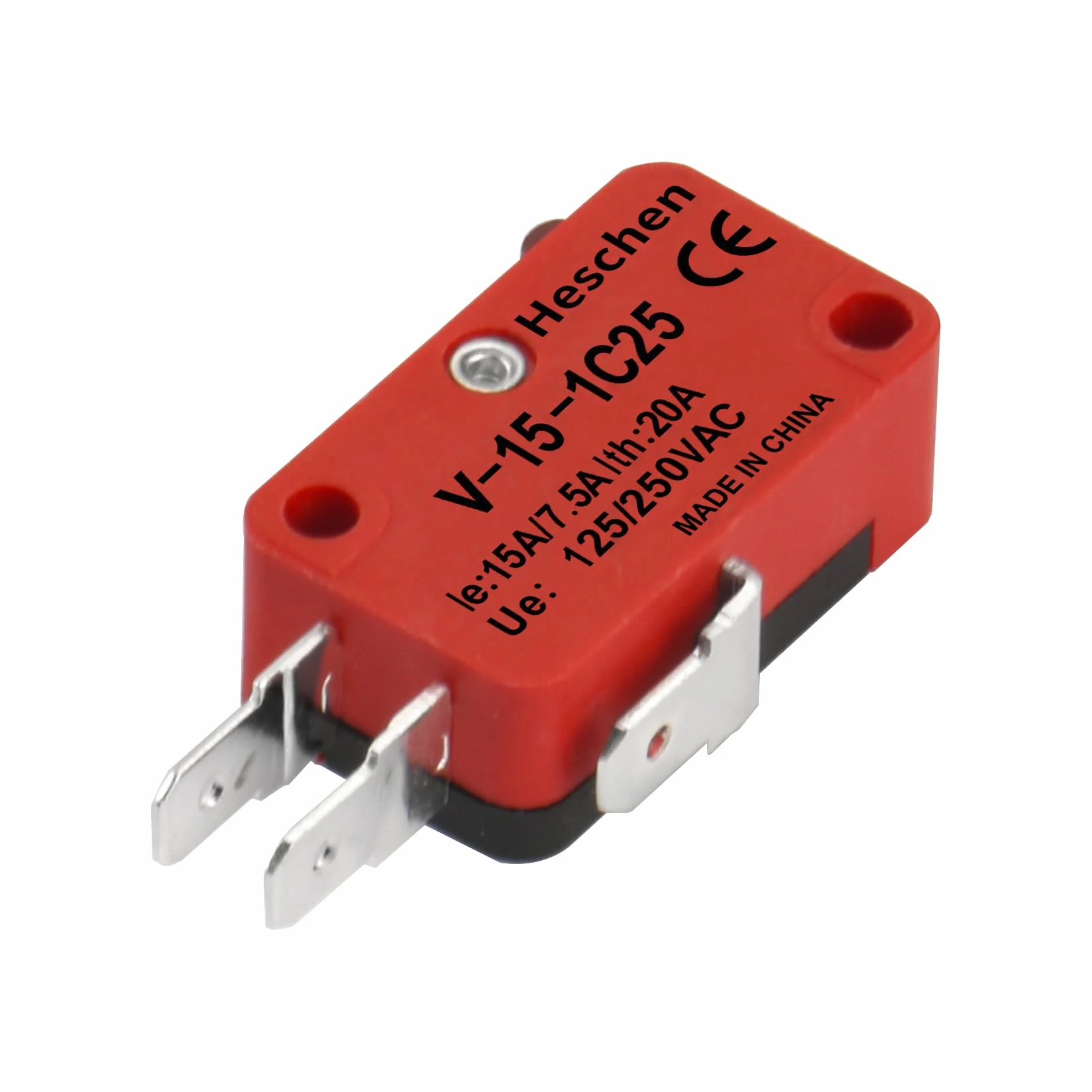 Heschen Zestaw 2 mikroprzełączników V-15-1C25 SPDT typ przycisku 20 A 250 V AC